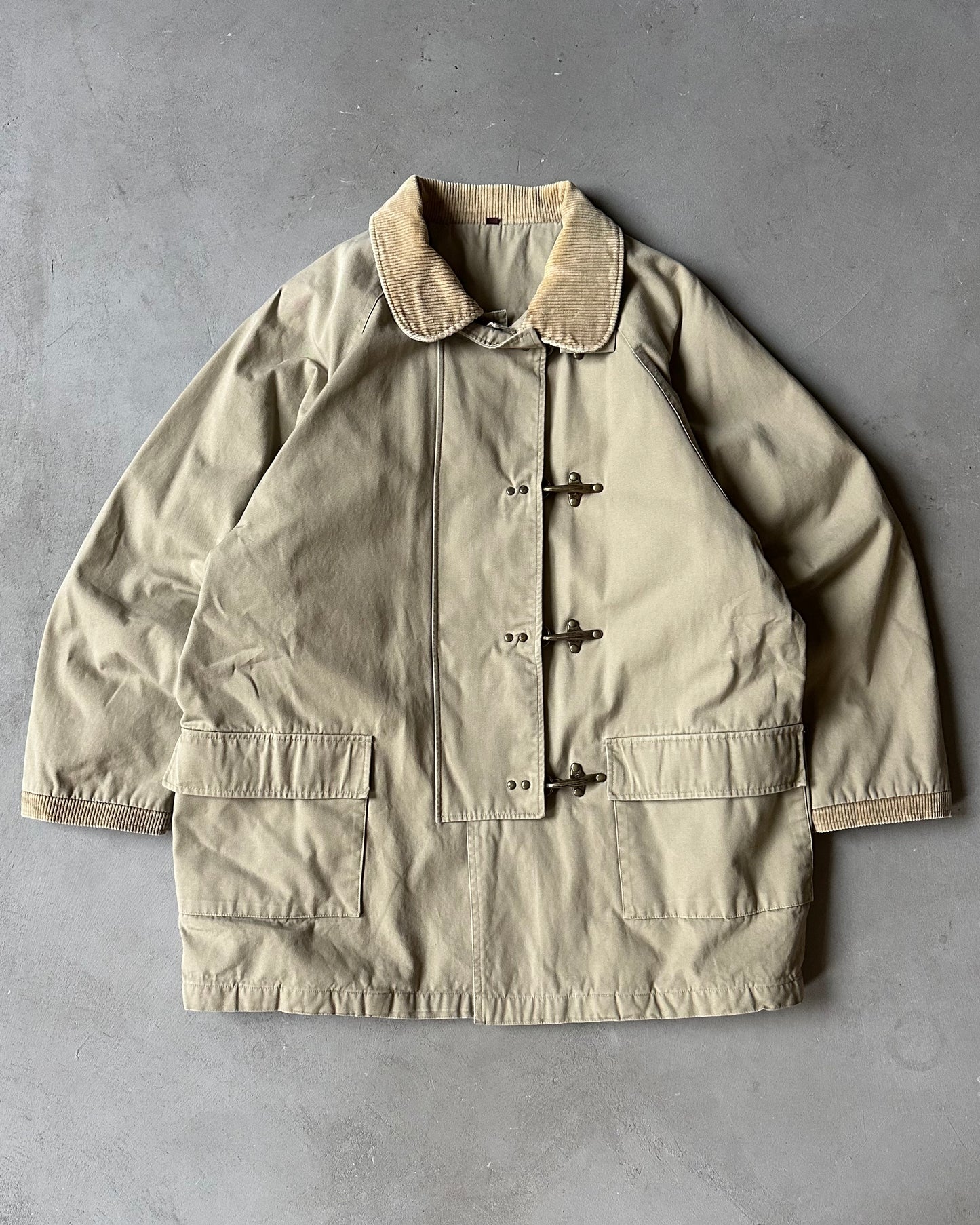 1990s - Beige Padded Fireman Coat - XL