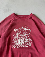 1980s - Faded Burgundy French River Crewneck - M