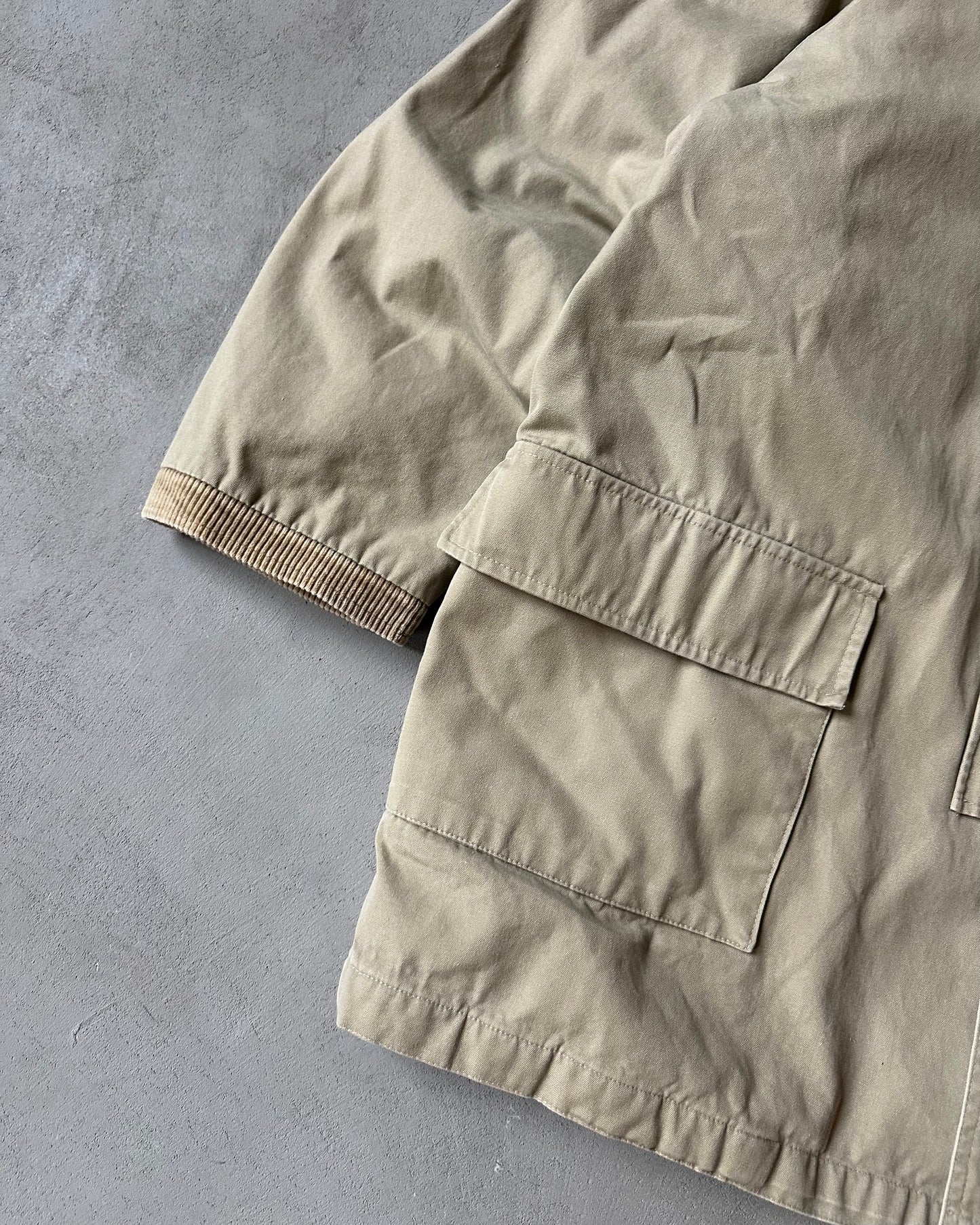 1990s - Beige Padded Fireman Coat - XL