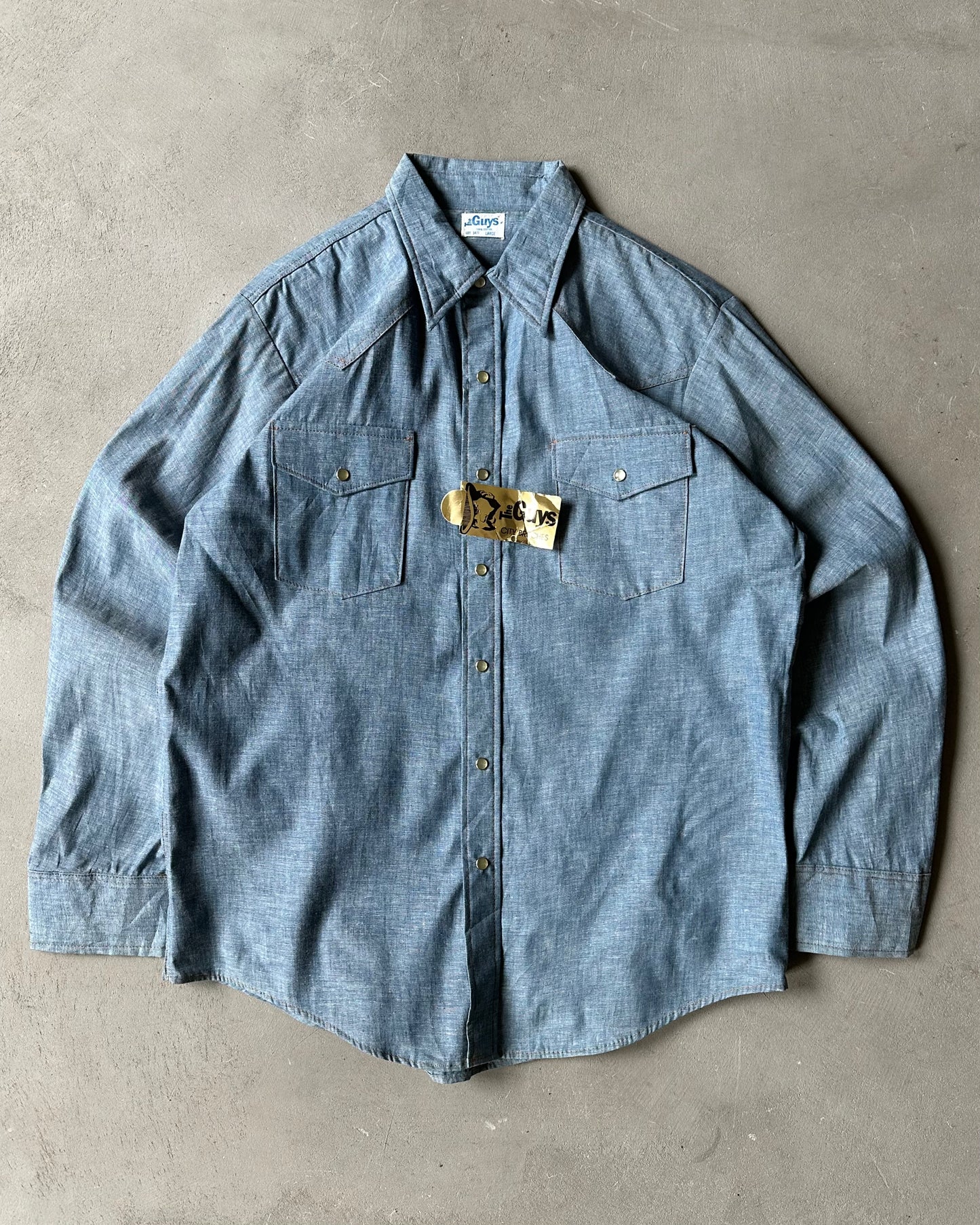 1970s - DSWT The Guys Chambray Shirt - L
