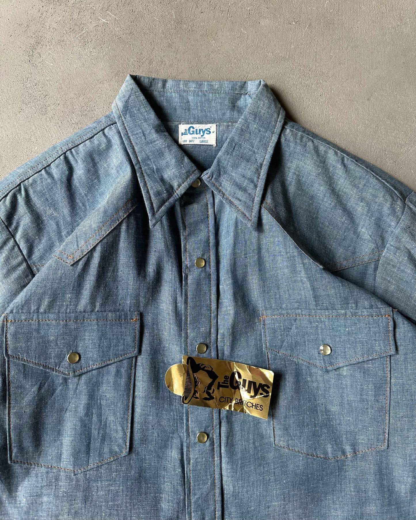 1970s - DSWT The Guys Chambray Shirt - L