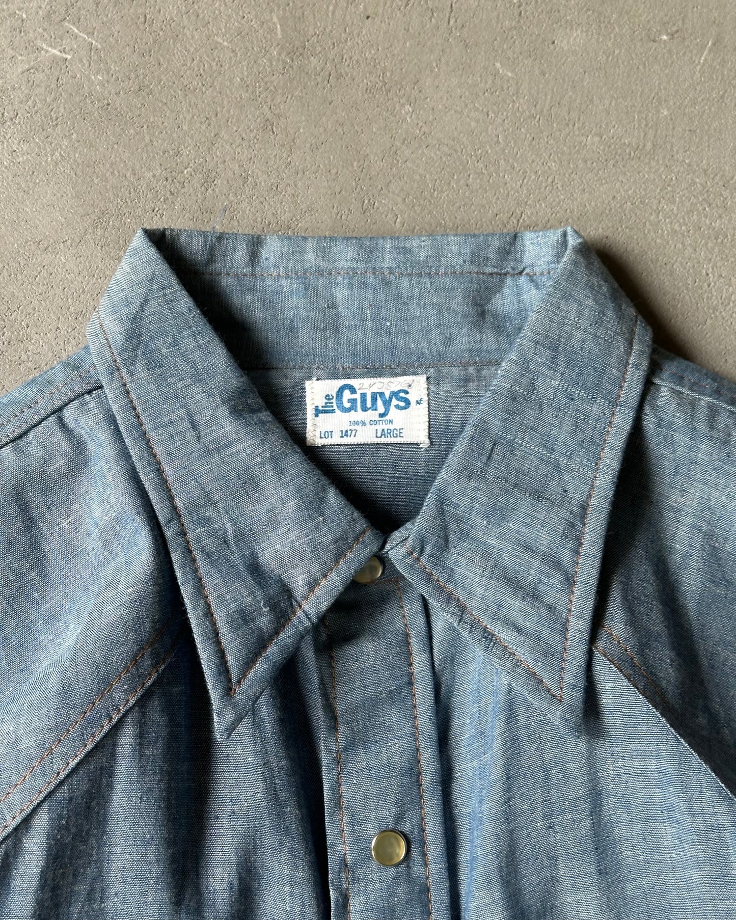 1970s - DSWT The Guys Chambray Shirt - L