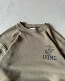 1990s - Khaki USMC Crewneck - S
