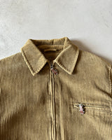 1990s - Brown Corduroy Quilted Jacket - S