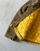 1990s - Brown Corduroy Quilted Jacket - S