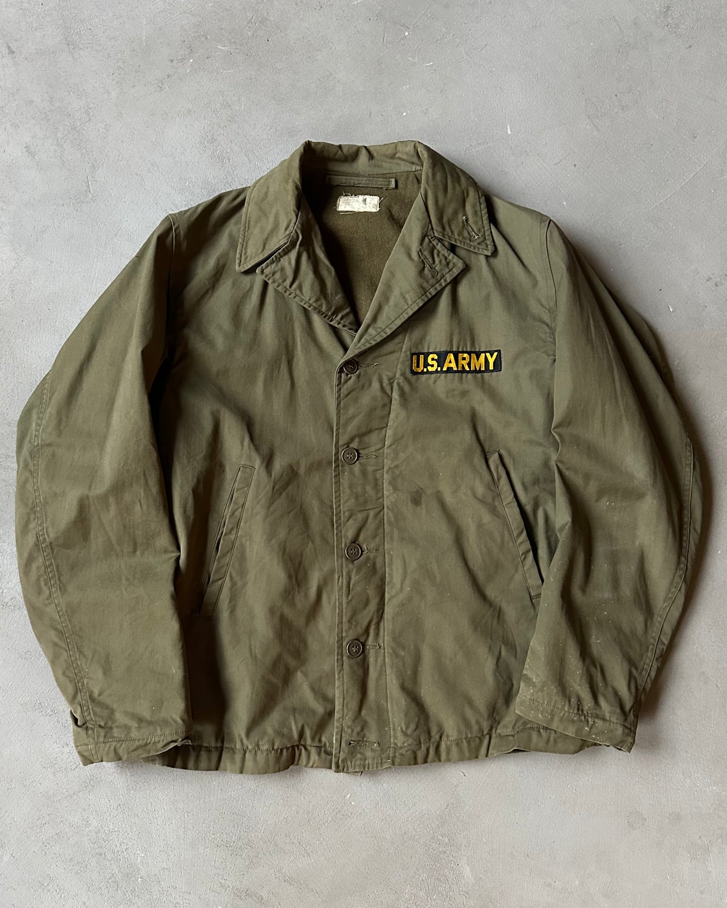 1960s - Green Military Deck Jacket - XS