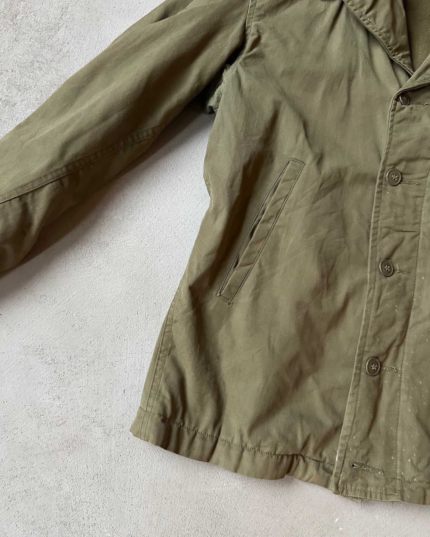 1960s - Green Military Deck Jacket - XS