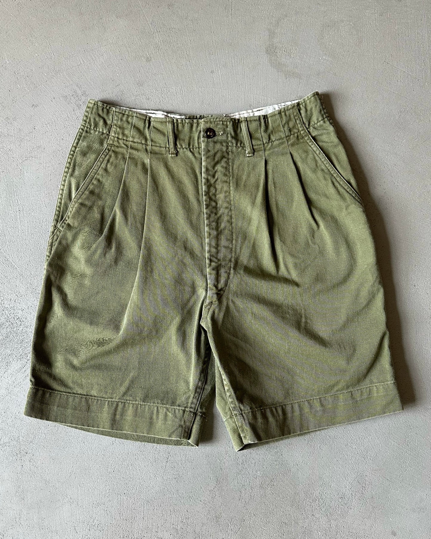 1970s - Green Boy Scouts Pleated Shorts - 27