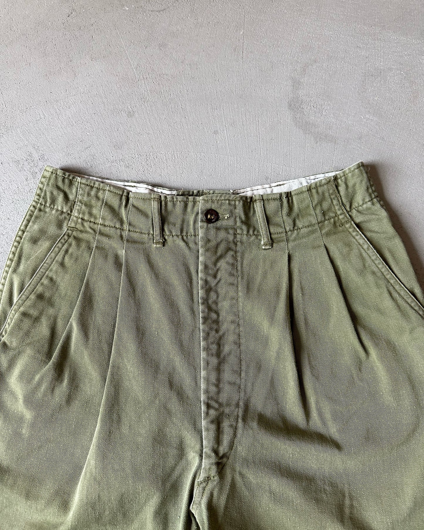 1970s - Green Boy Scouts Pleated Shorts - 27