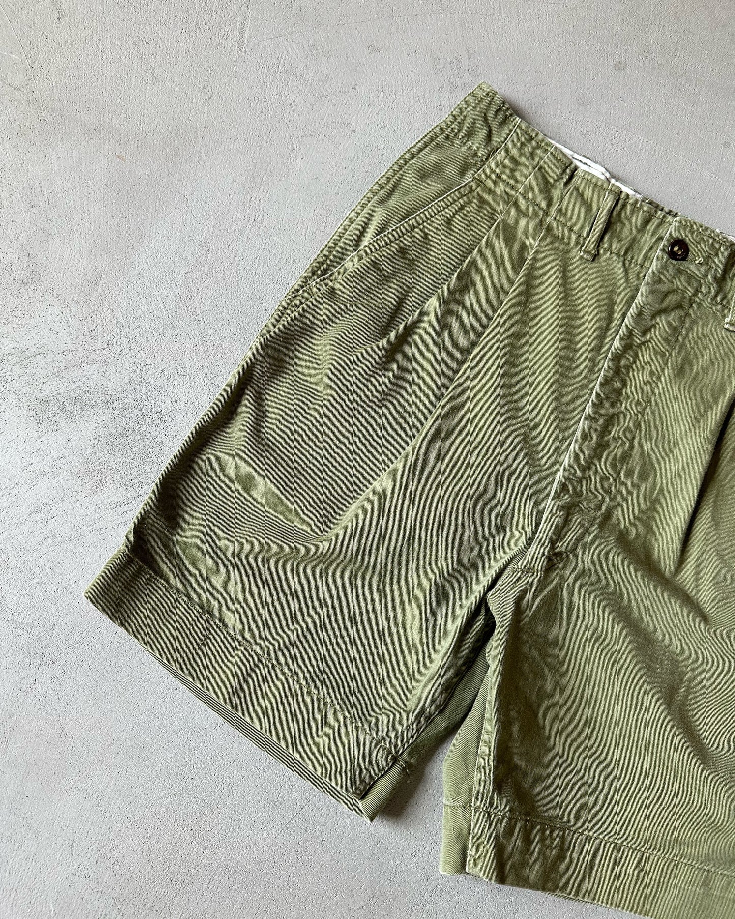 1970s - Green Boy Scouts Pleated Shorts - 27