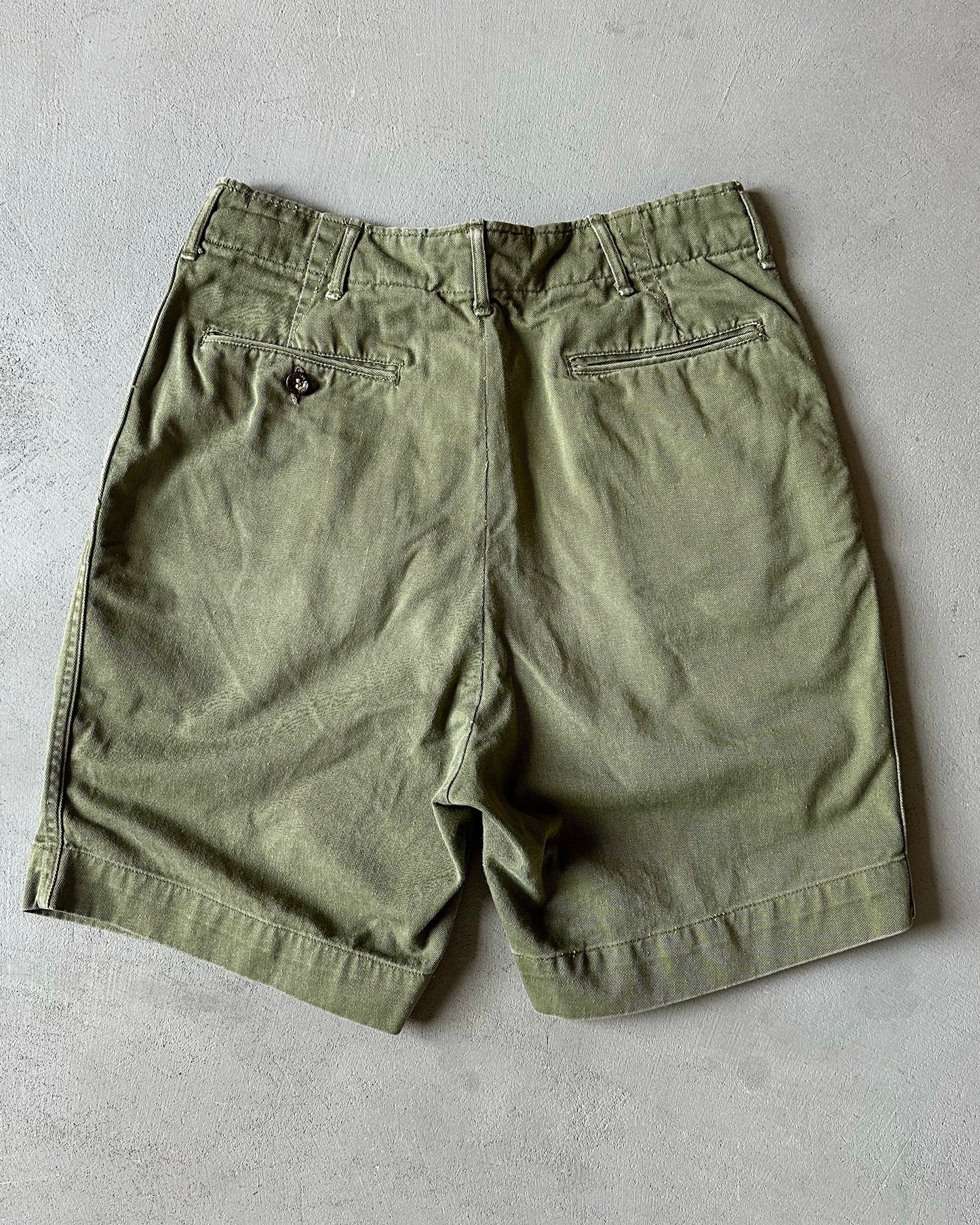 1970s - Green Boy Scouts Pleated Shorts - 27