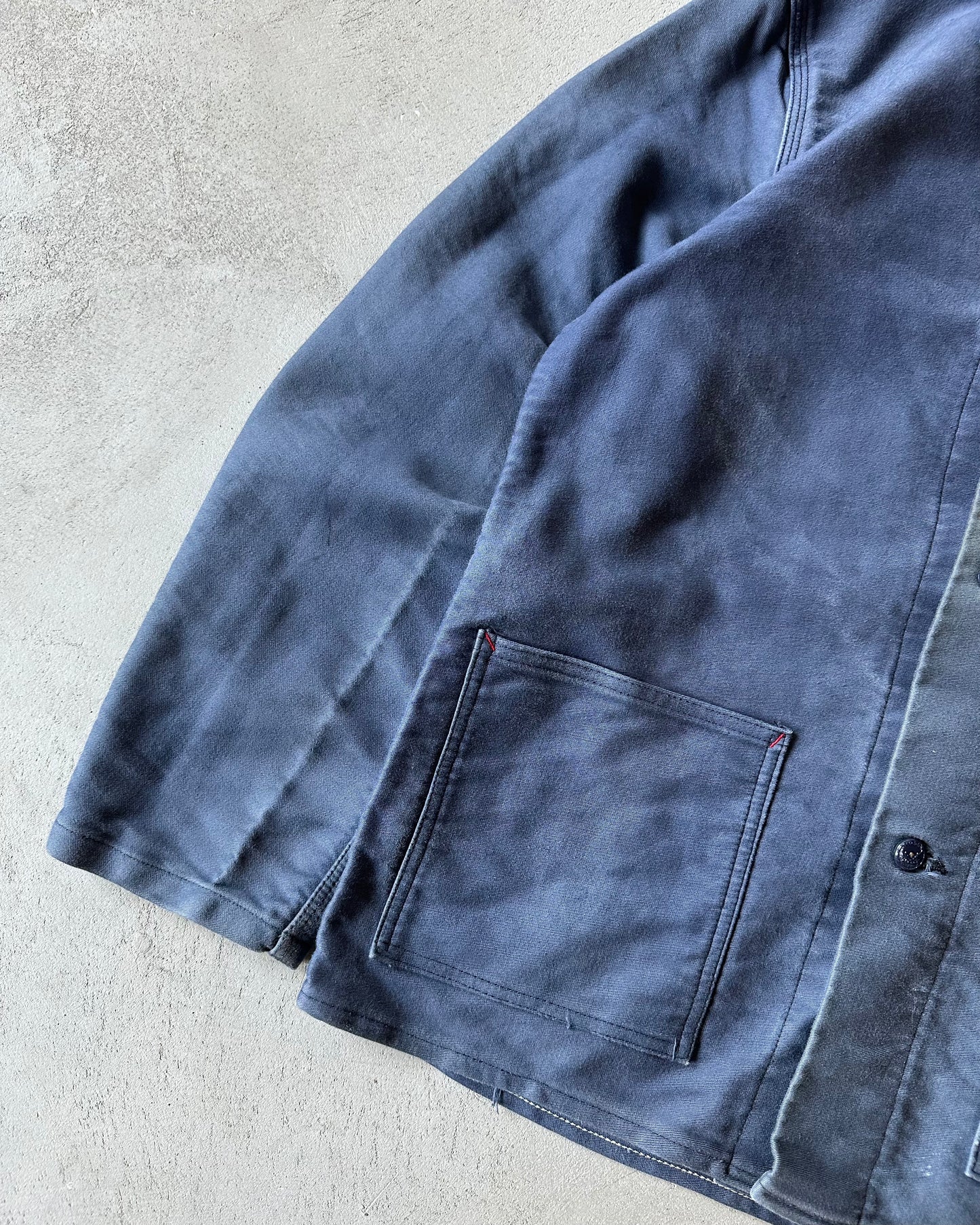 1960s - Faded Blue Moleskin French Chore - S/M