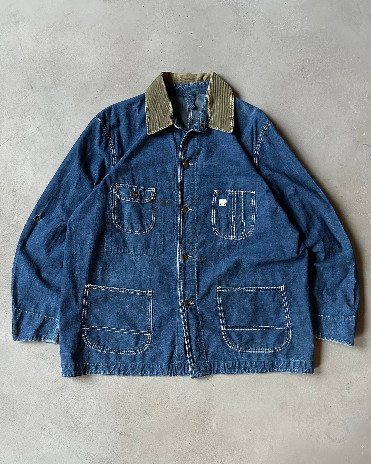 1970s - Distressed Rifle Chore Coat - XL