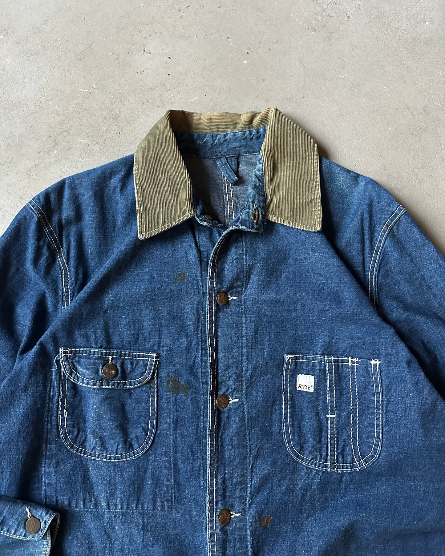 1970s - Distressed Rifle Chore Coat - XL