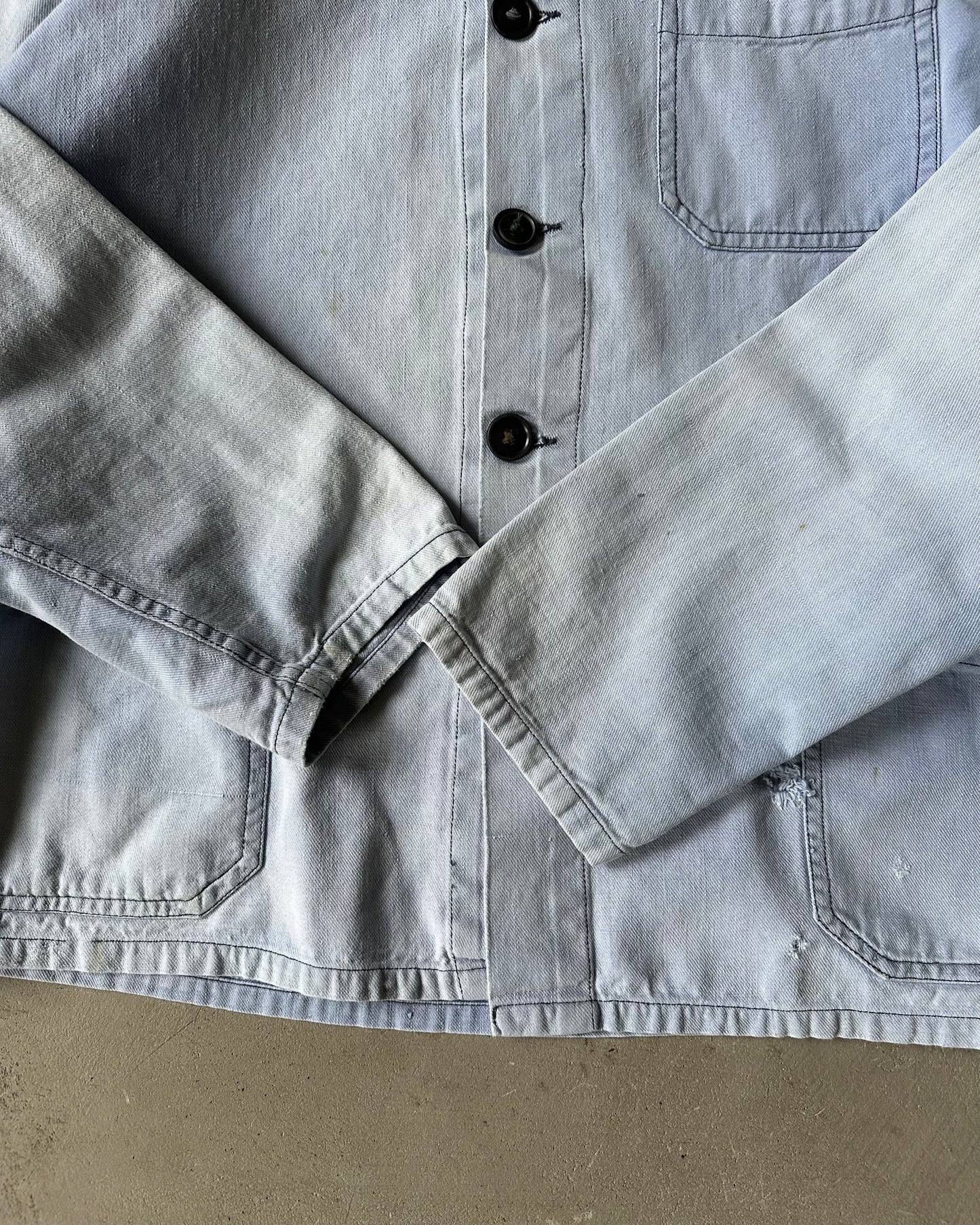 1970s - Distressed Blue Euro Chore - S/M