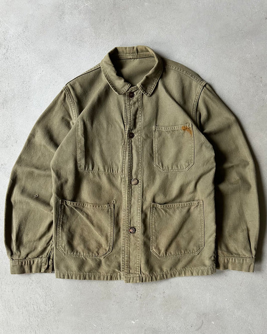 1970s - Distressed Green Euro Chore - S