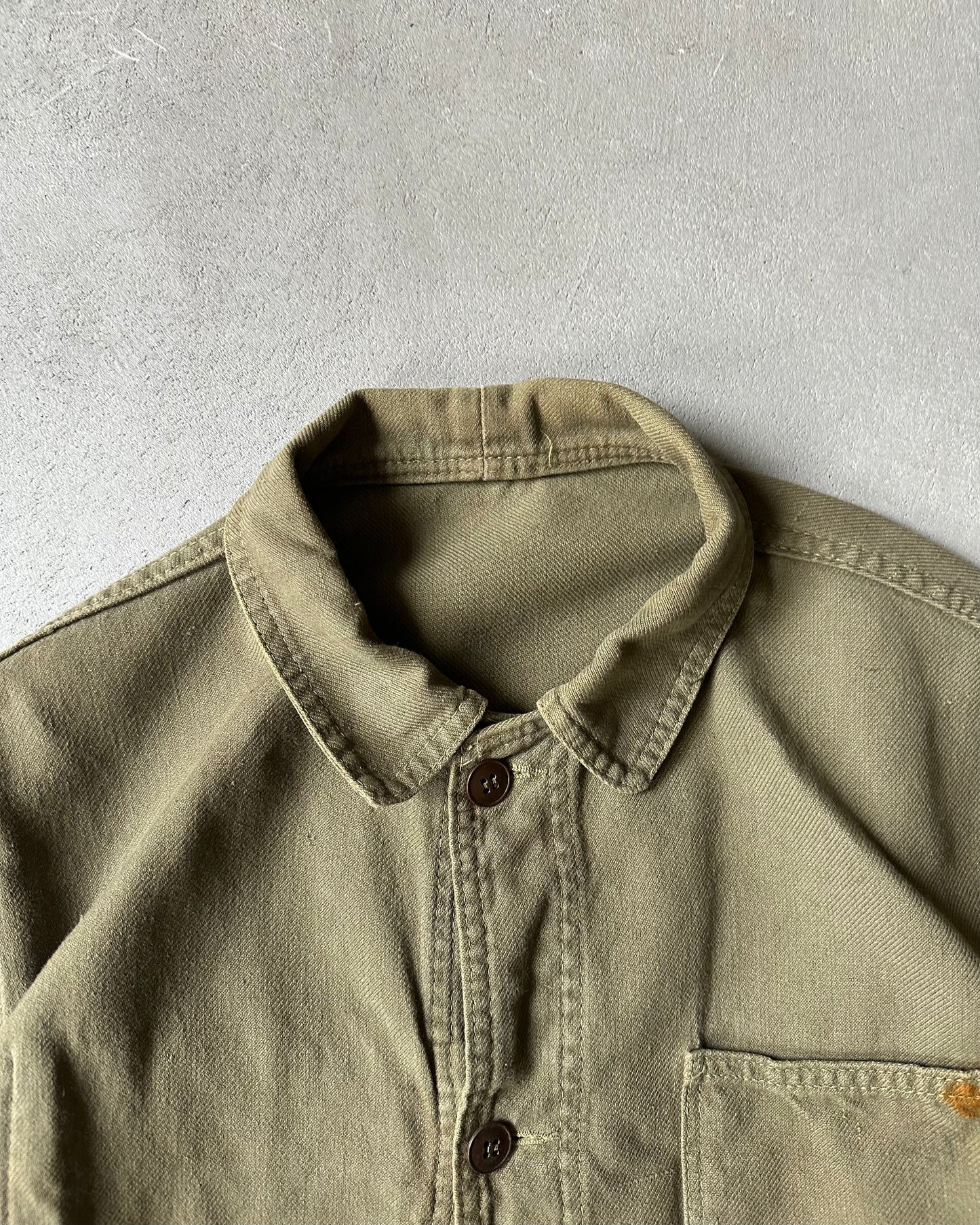 1970s - Distressed Green Euro Chore - S