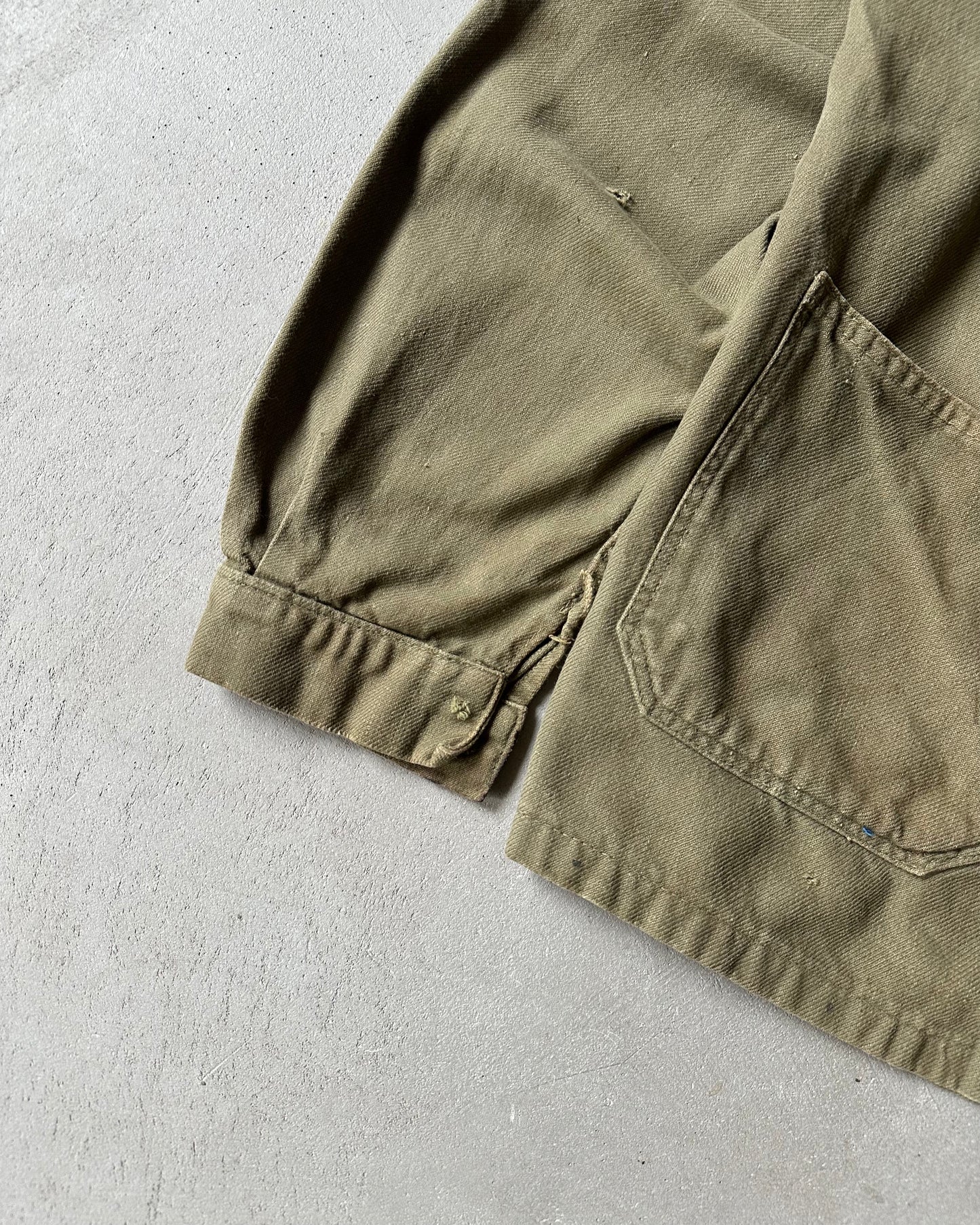 1970s - Distressed Green Euro Chore - S