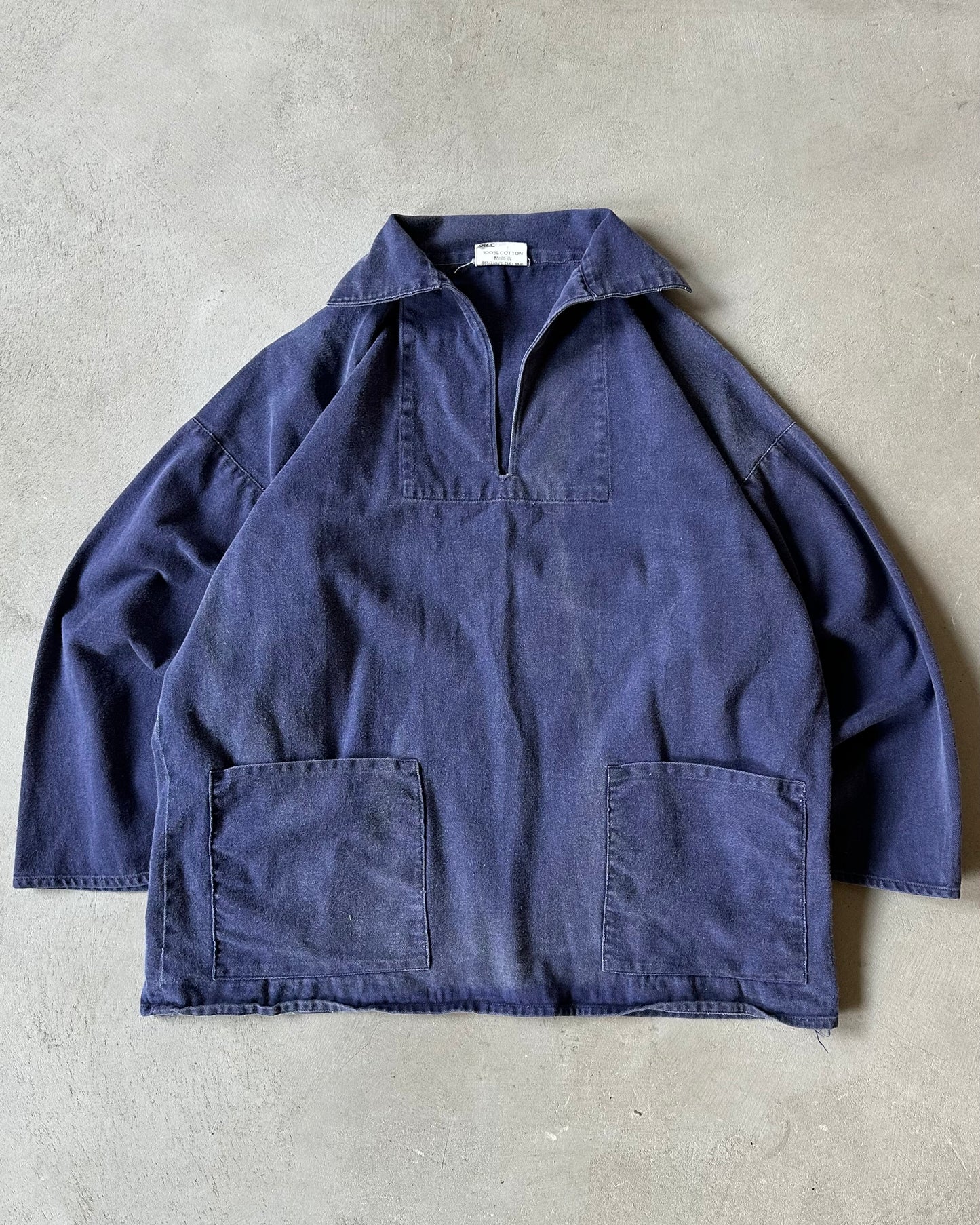 1980s - Navy British Fisherman Overshirt - M