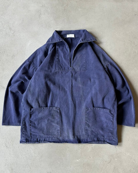 1980s - Navy British Fisherman Overshirt - M