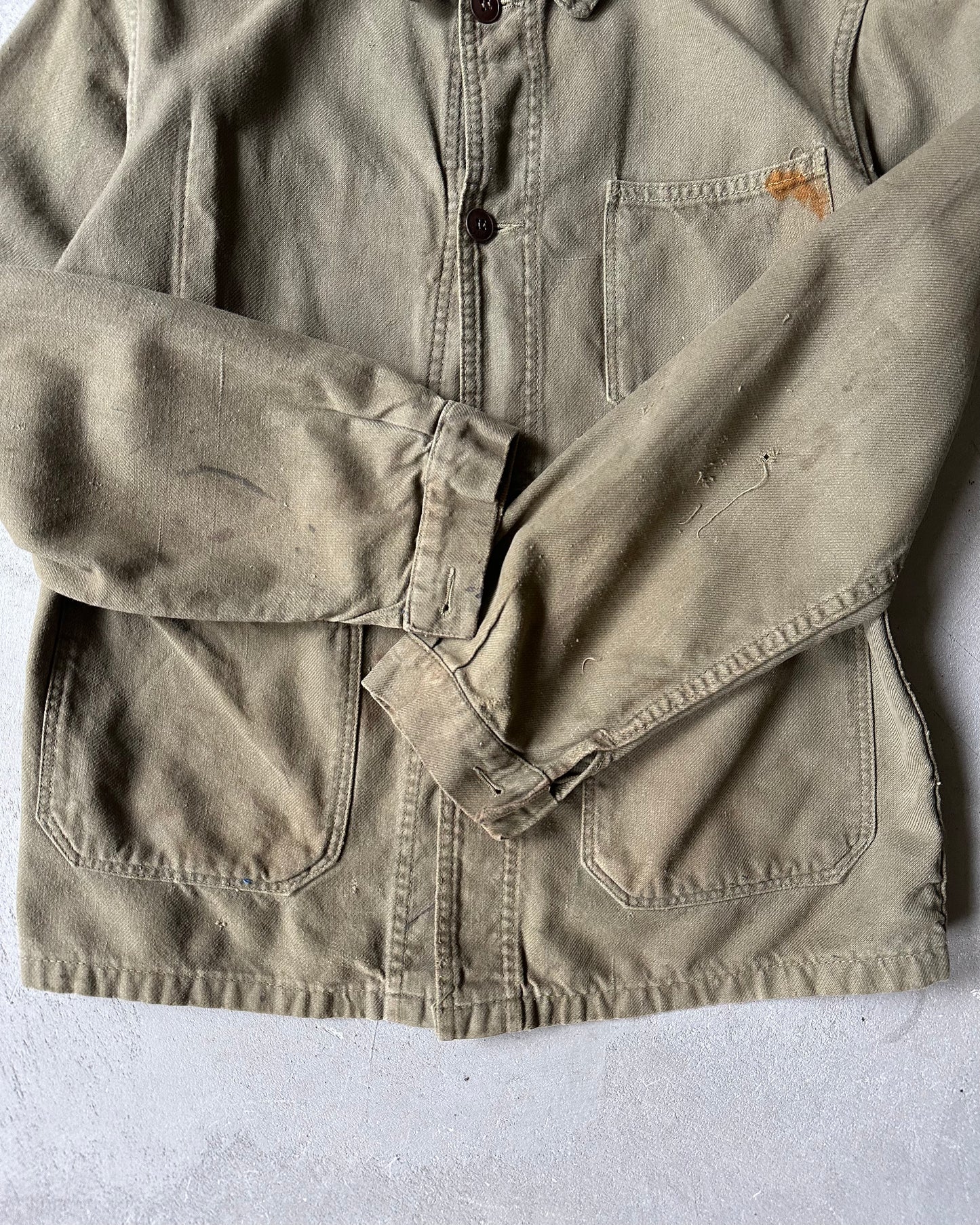 1970s - Distressed Green Euro Chore - S
