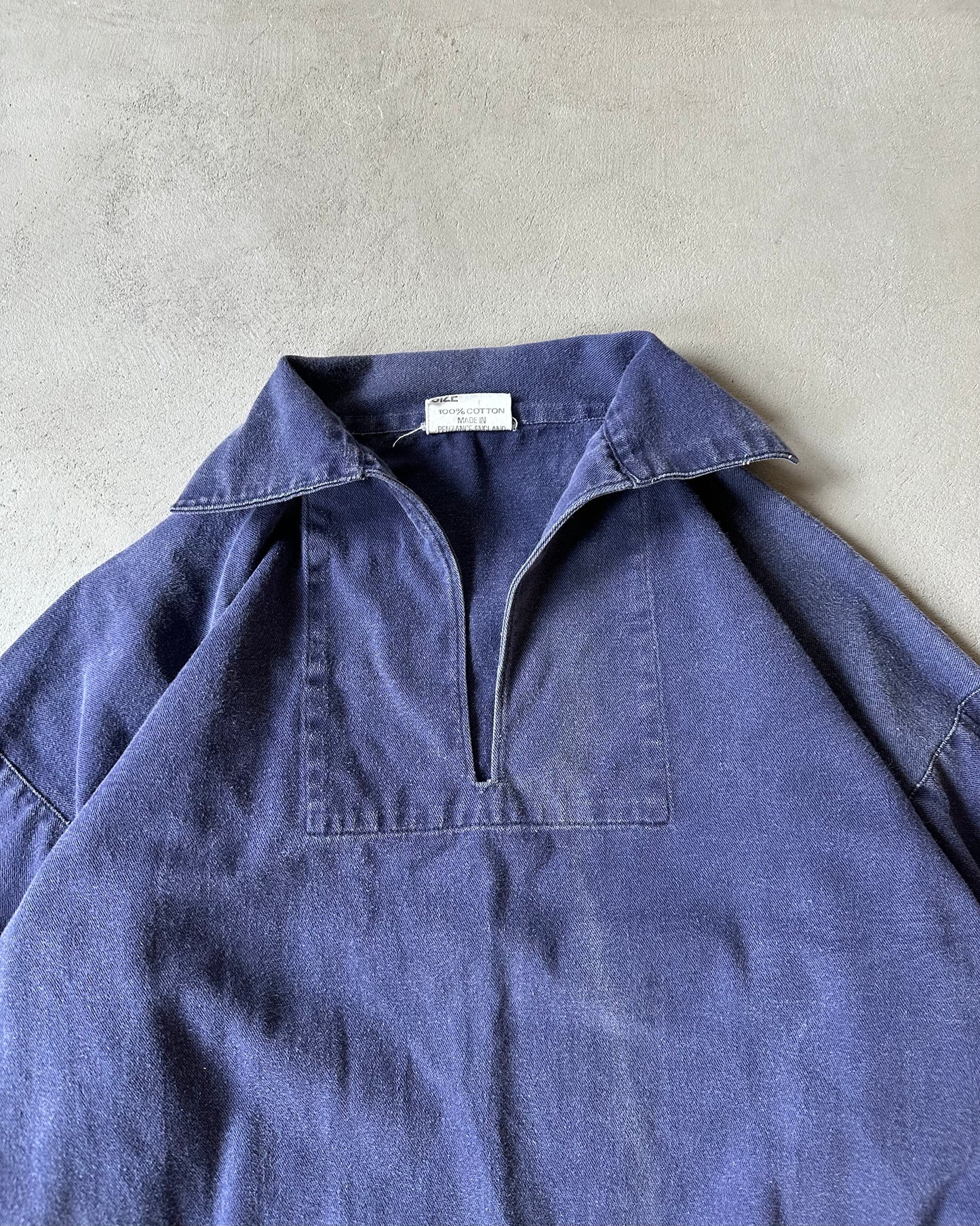 1980s - Navy British Fisherman Overshirt - M