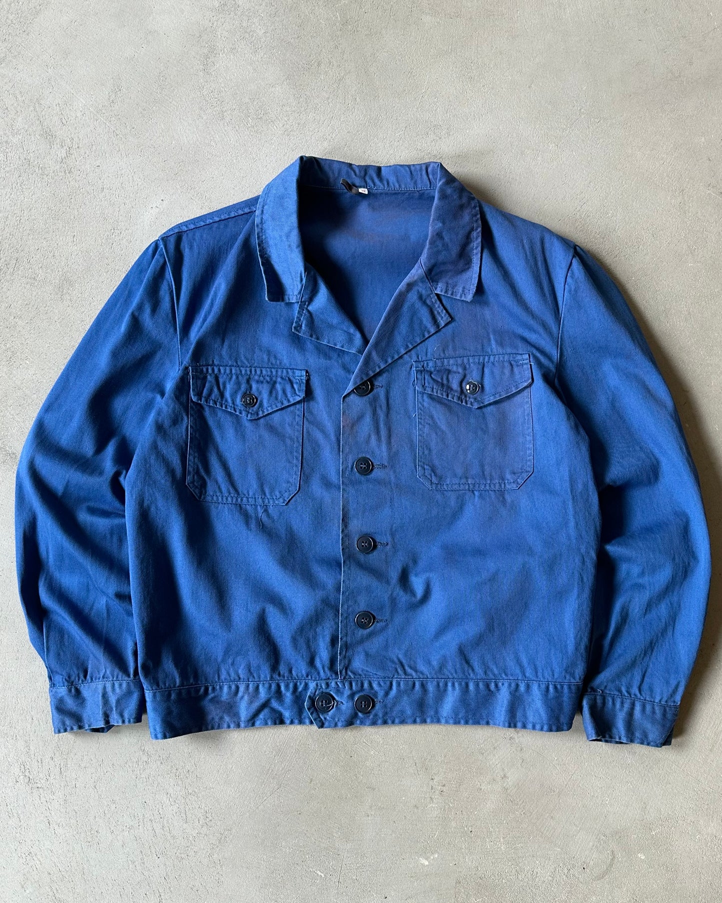 1970s - Blue French Cropped Chore - M