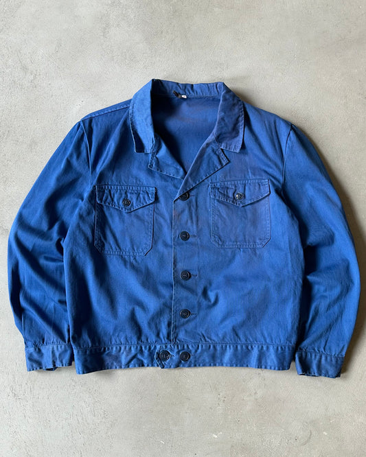1970s - Blue French Cropped Chore - M