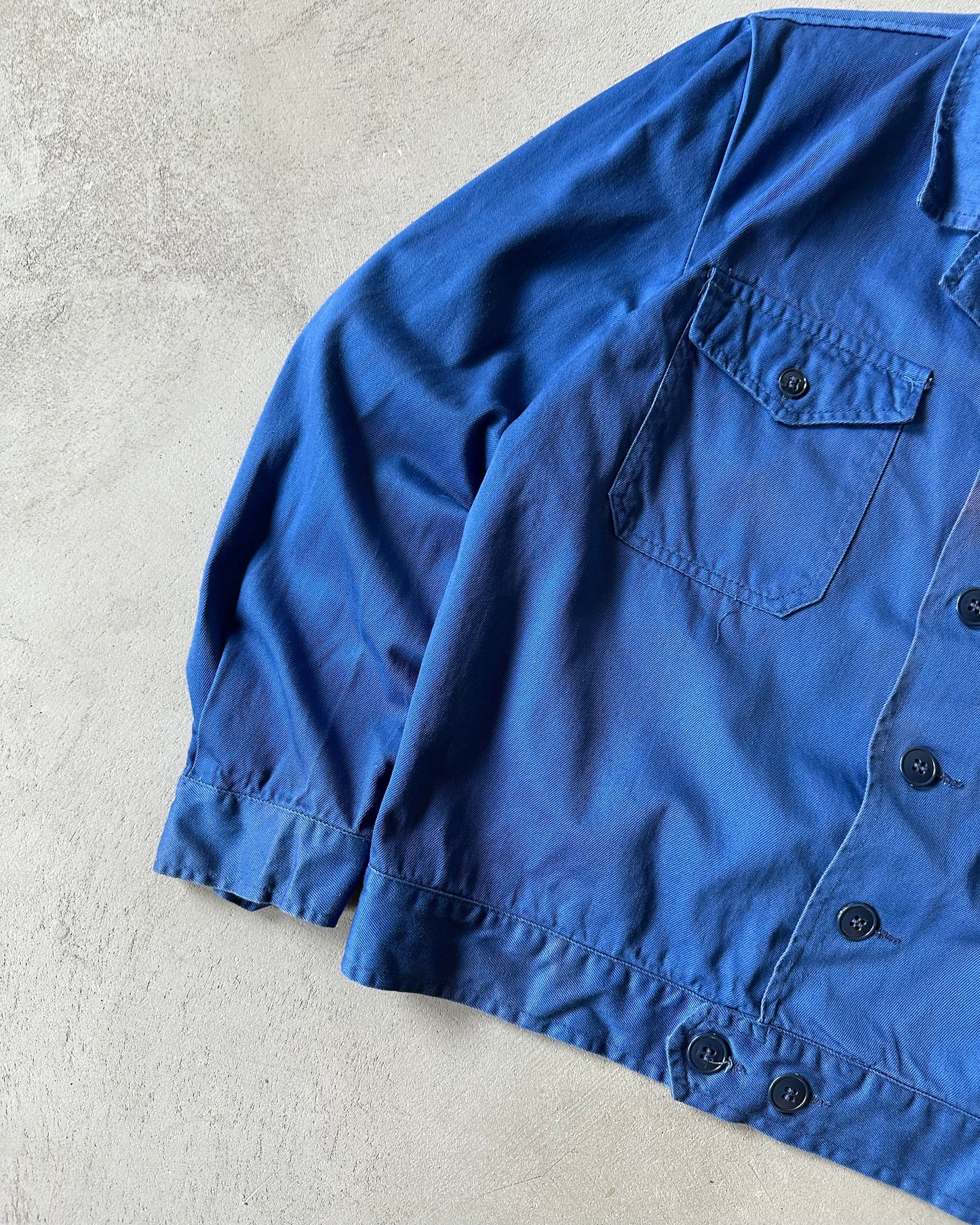 1970s - Blue French Cropped Chore - M