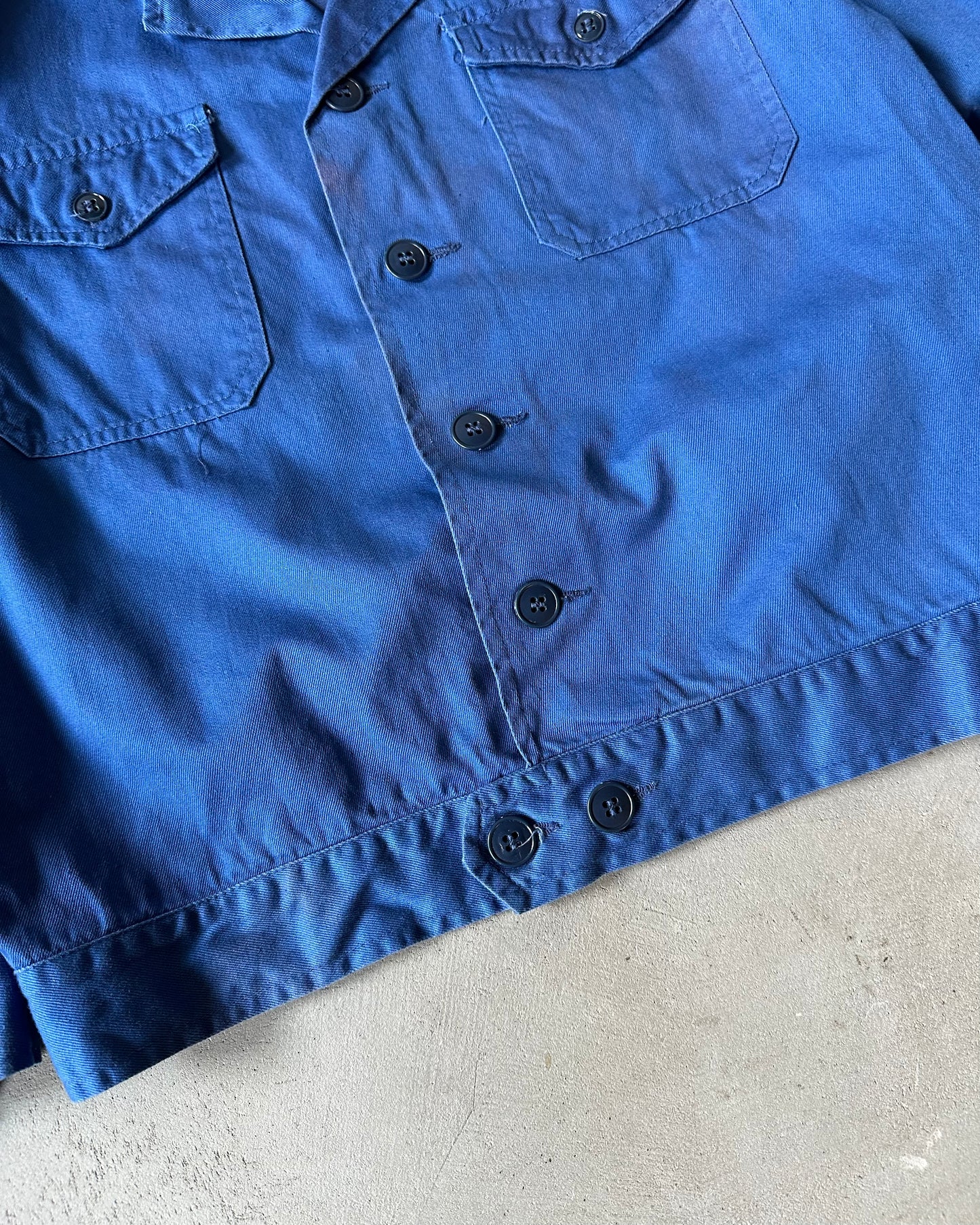 1970s - Blue French Cropped Chore - M