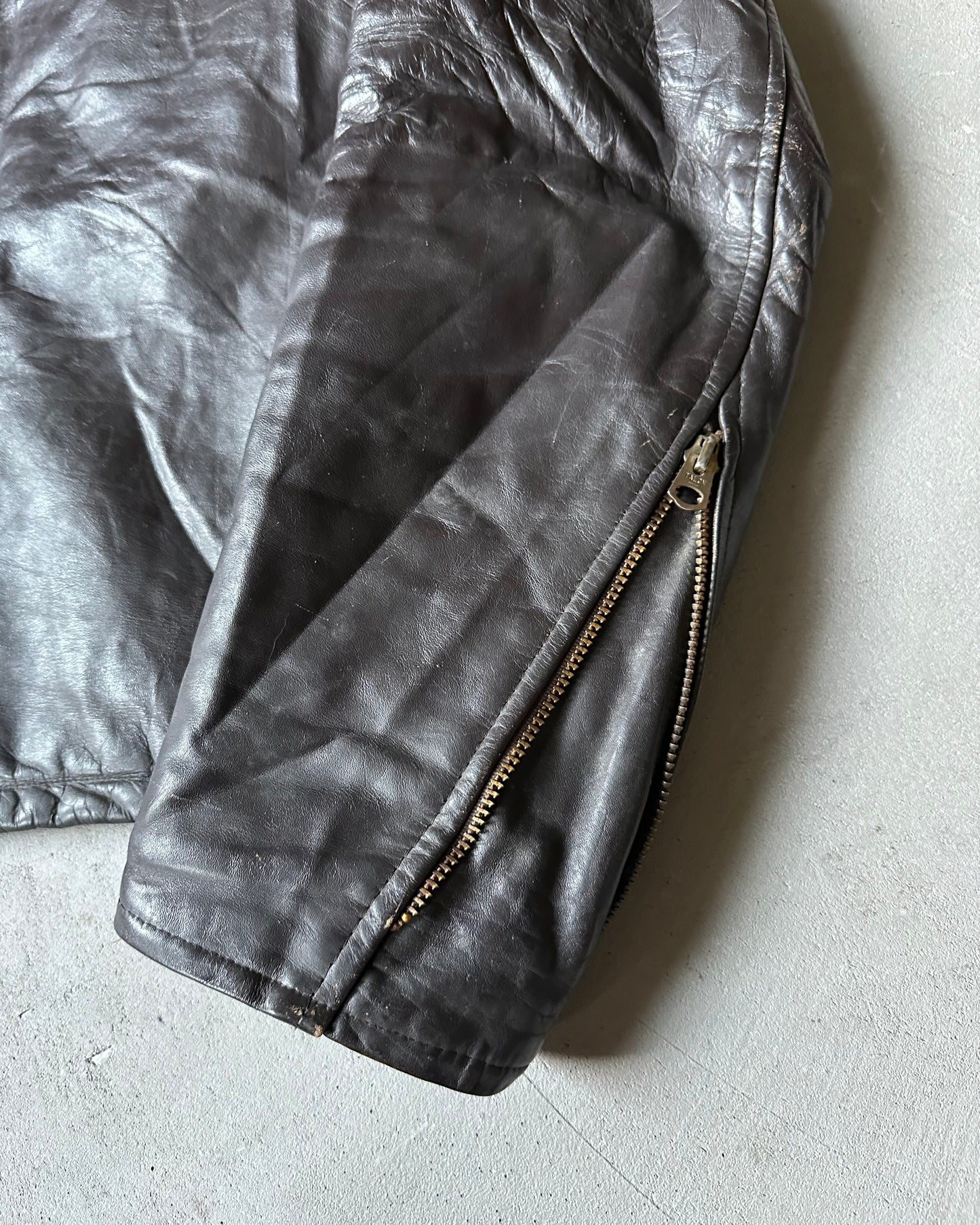 1960s - Dark Brown Cafe Leather Jacket - M