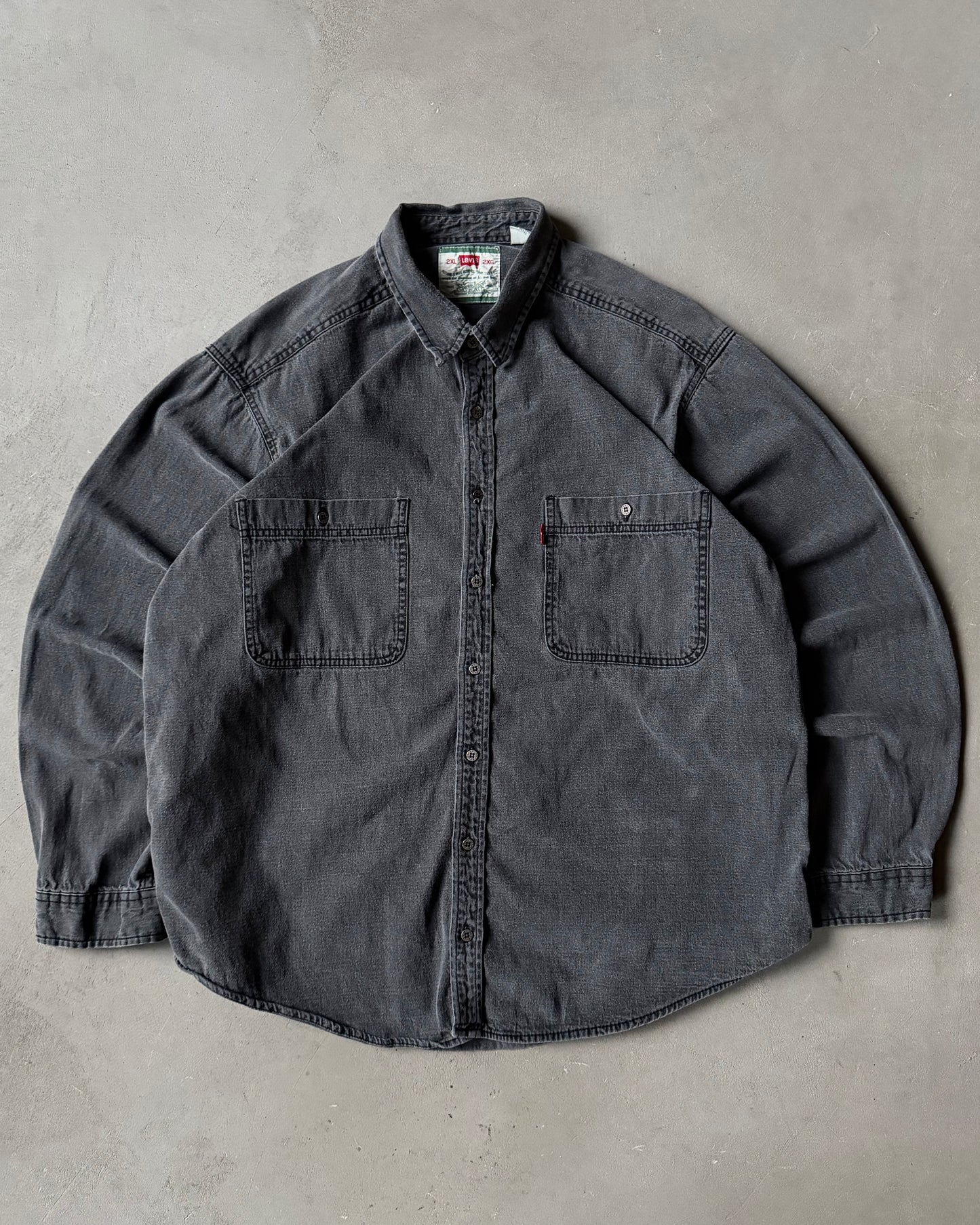 1990s - Faded Black Levi’s Shirt - XXL