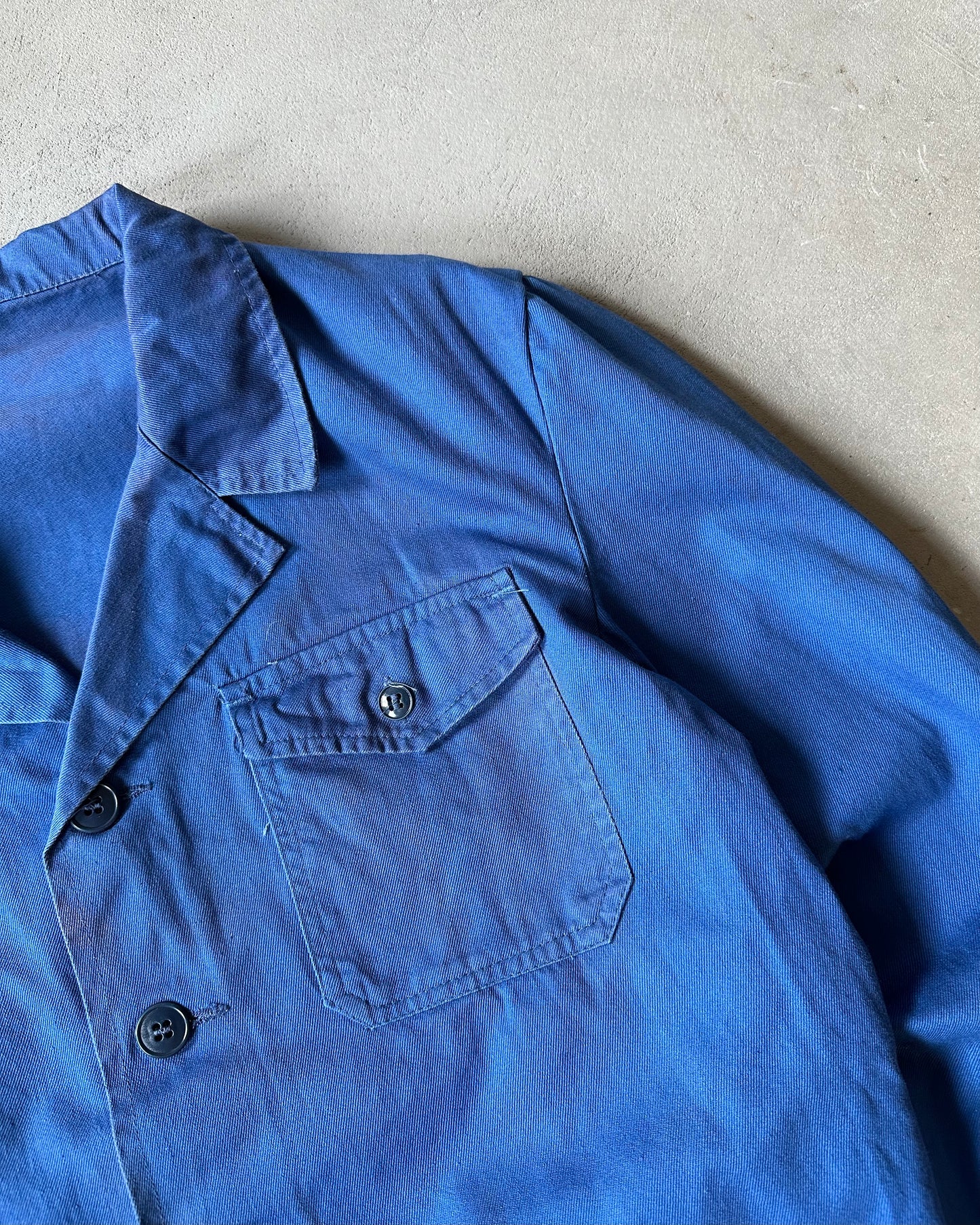 1970s - Blue French Cropped Chore - M