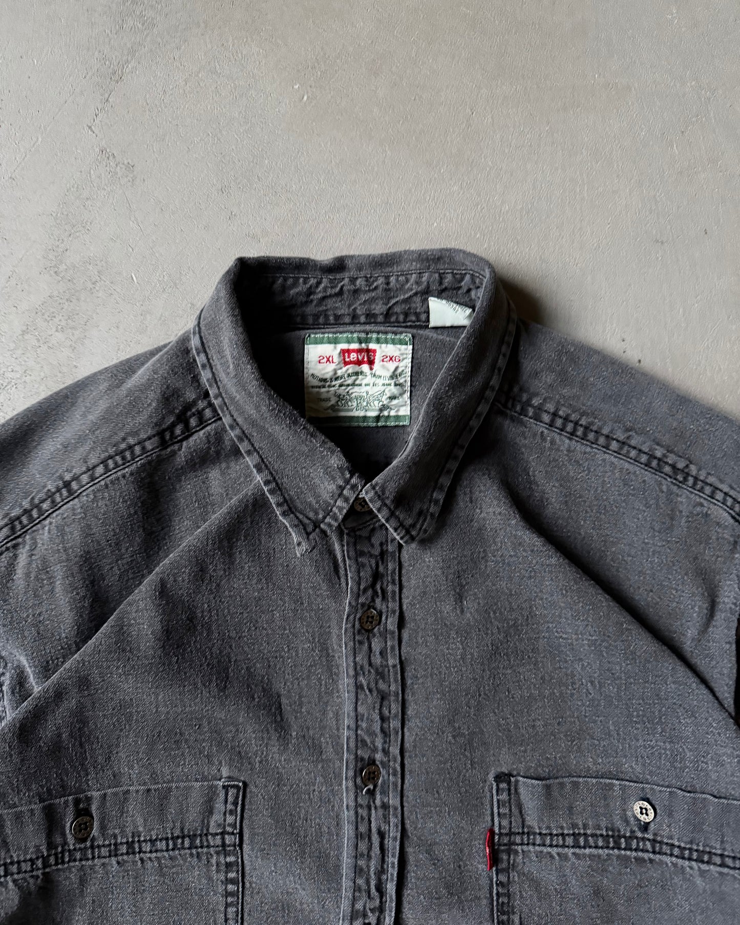 1990s - Faded Black Levi’s Shirt - XXL
