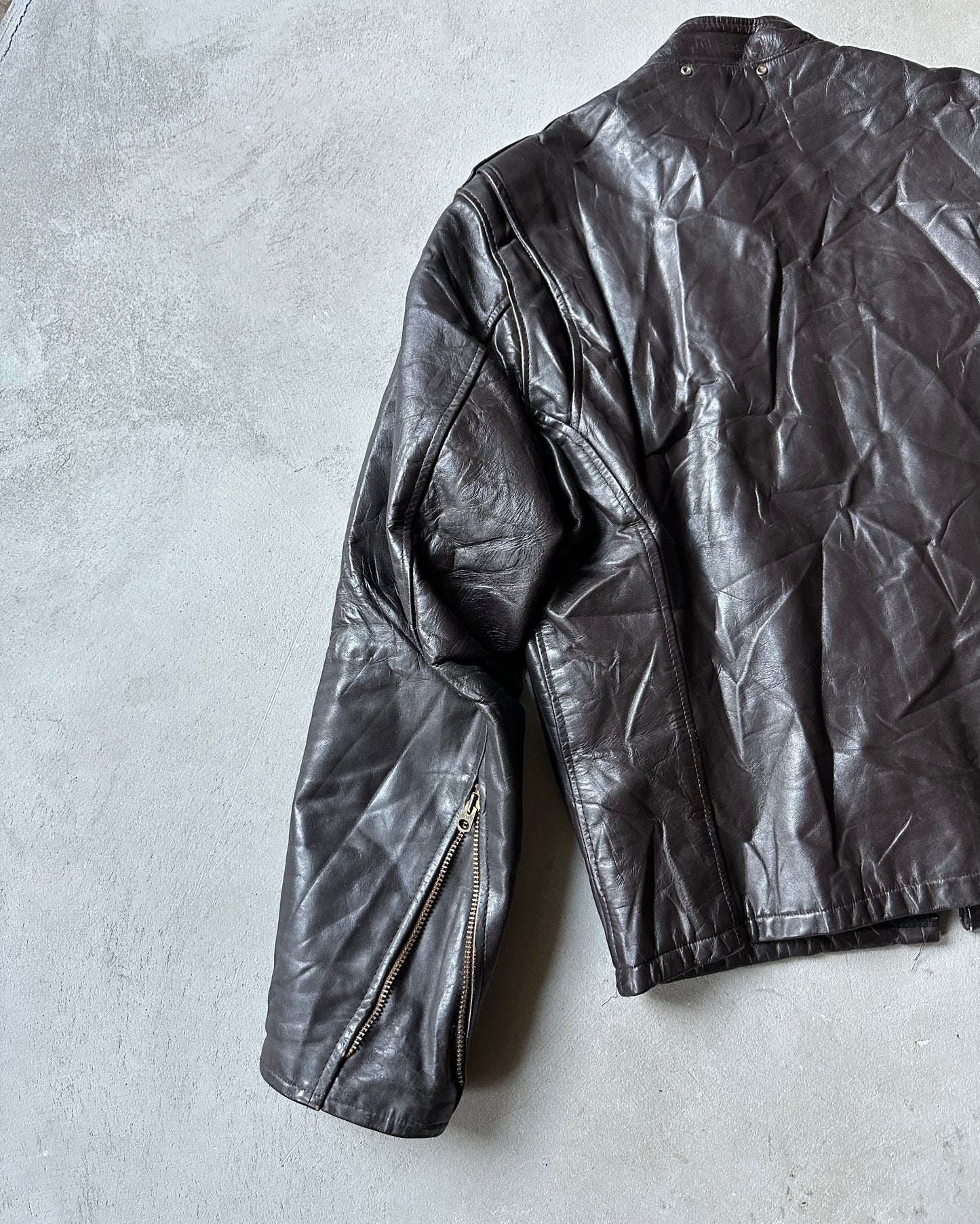1960s - Dark Brown Cafe Leather Jacket - M