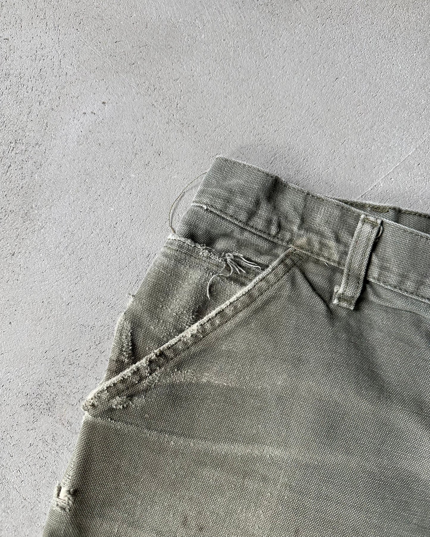 2000s - Green Distressed Carhartt Shorts - 33