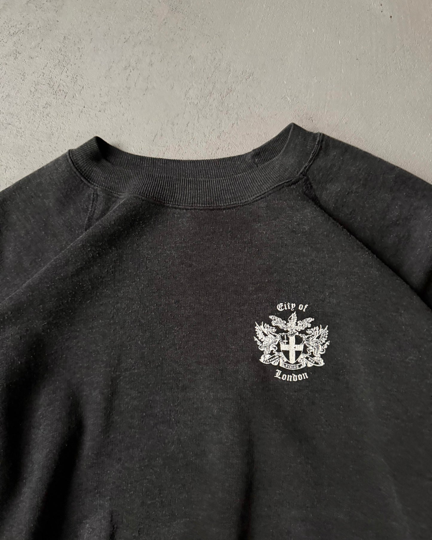 1980s - Faded Black London Crewneck - S