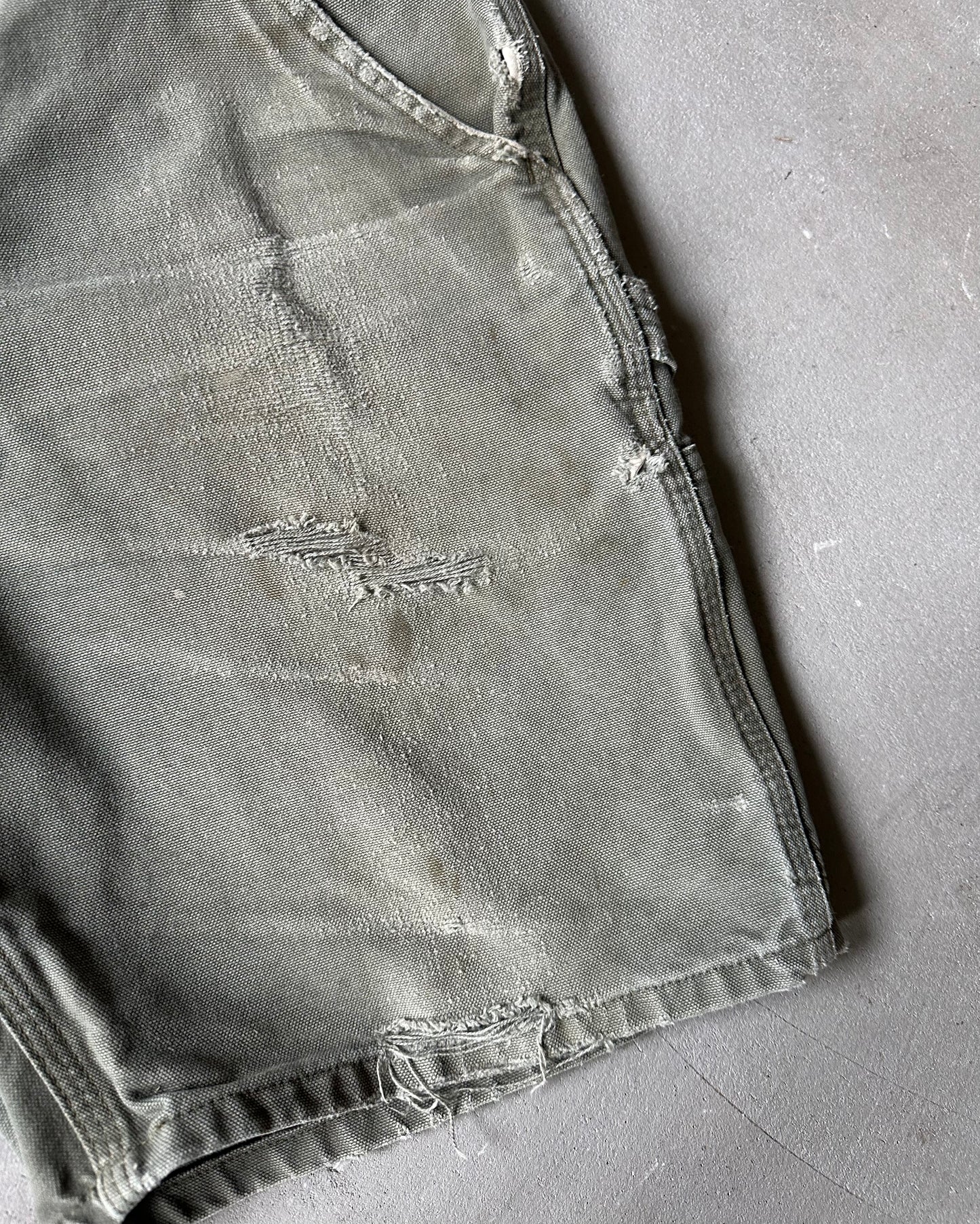 2000s - Green Distressed Carhartt Shorts - 33