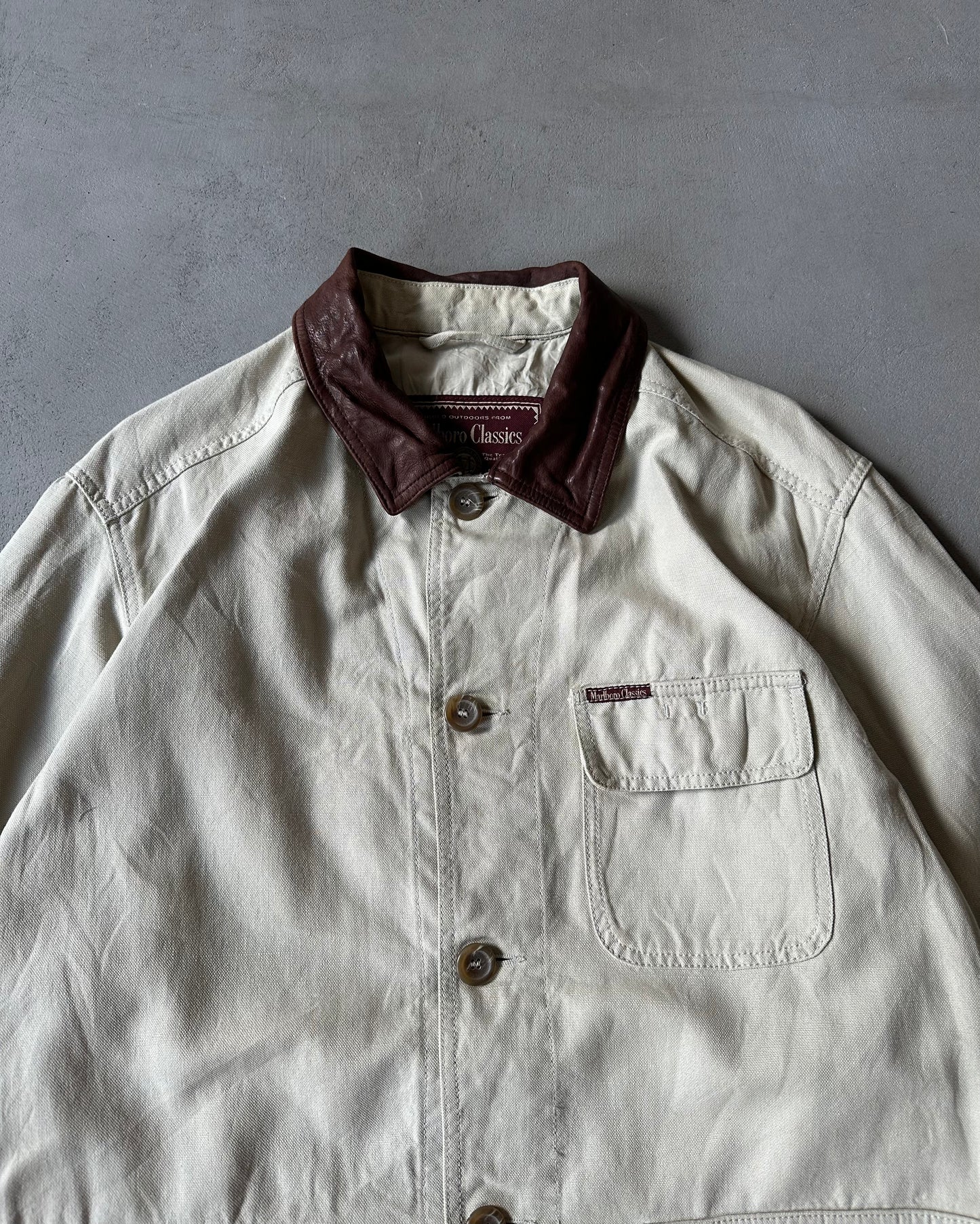 1990s - Beige Marlboro Barn Coat - M