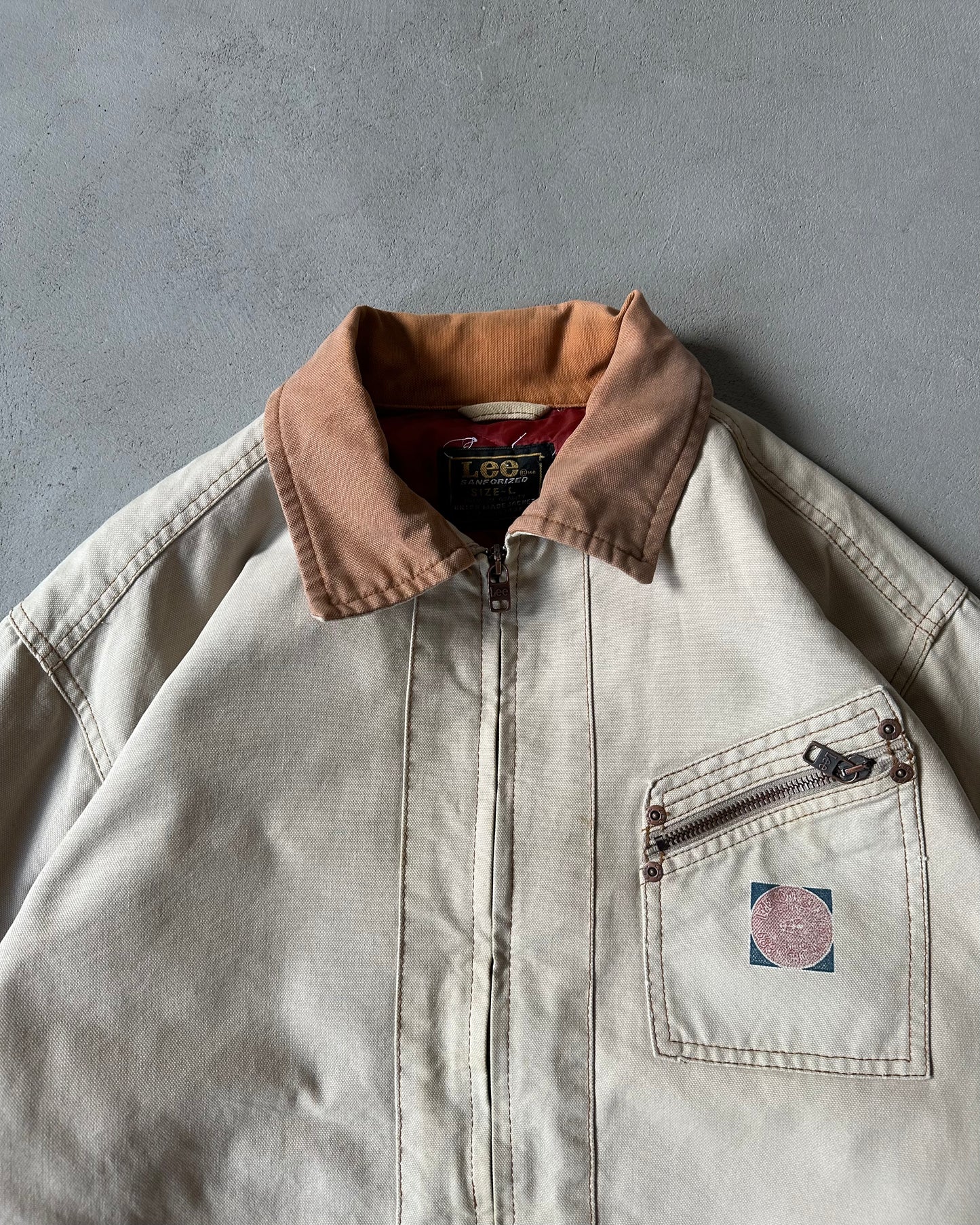1990s - Beige LEE Work Jacket - L