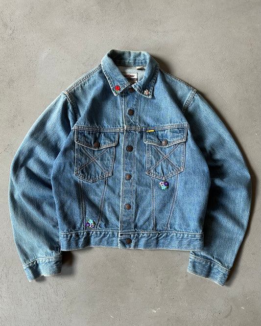 1980s - Big Yank Floral Denim Jacket - XS