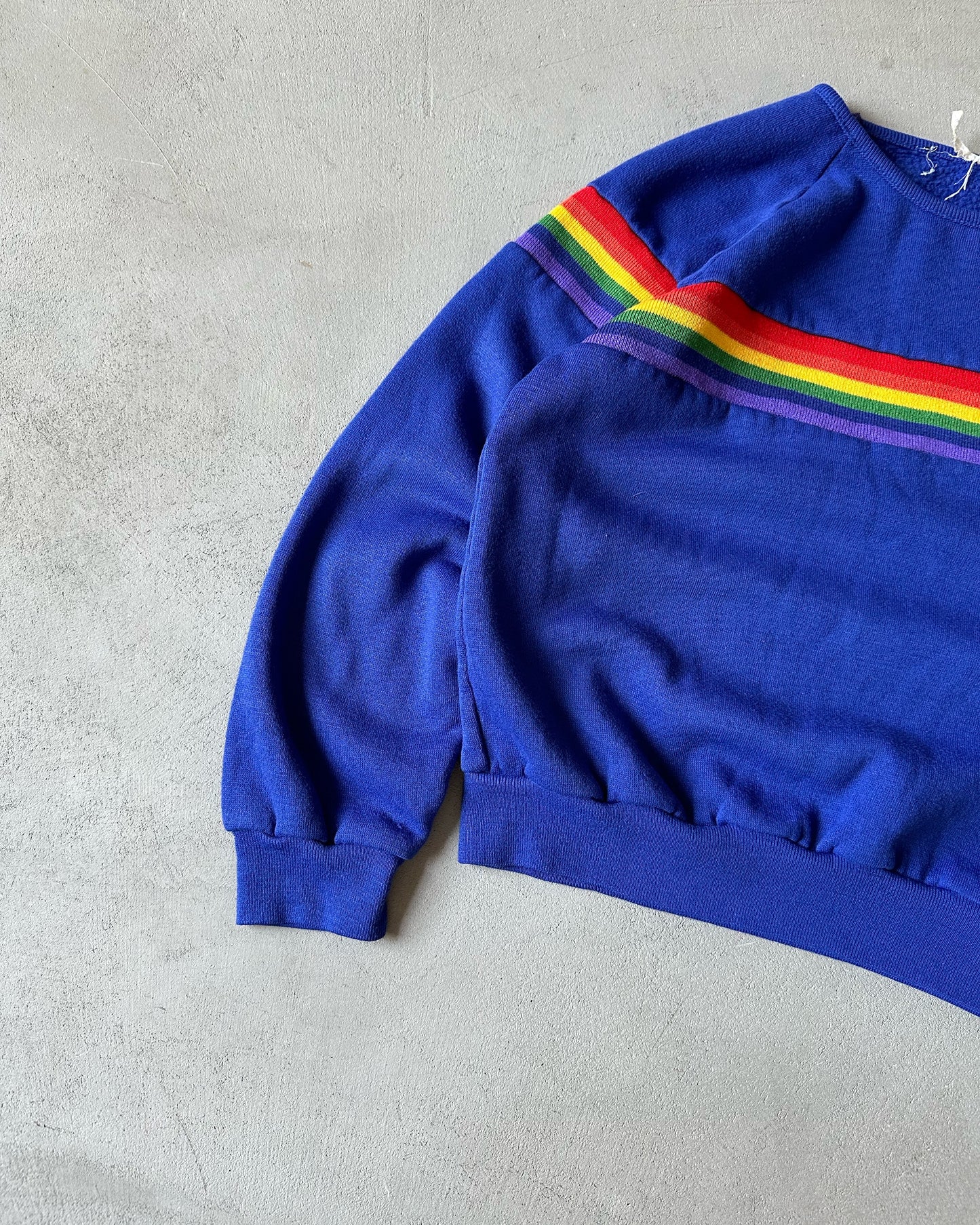 1970s - Blue "Rainbow" Crewneck - (W)XXS