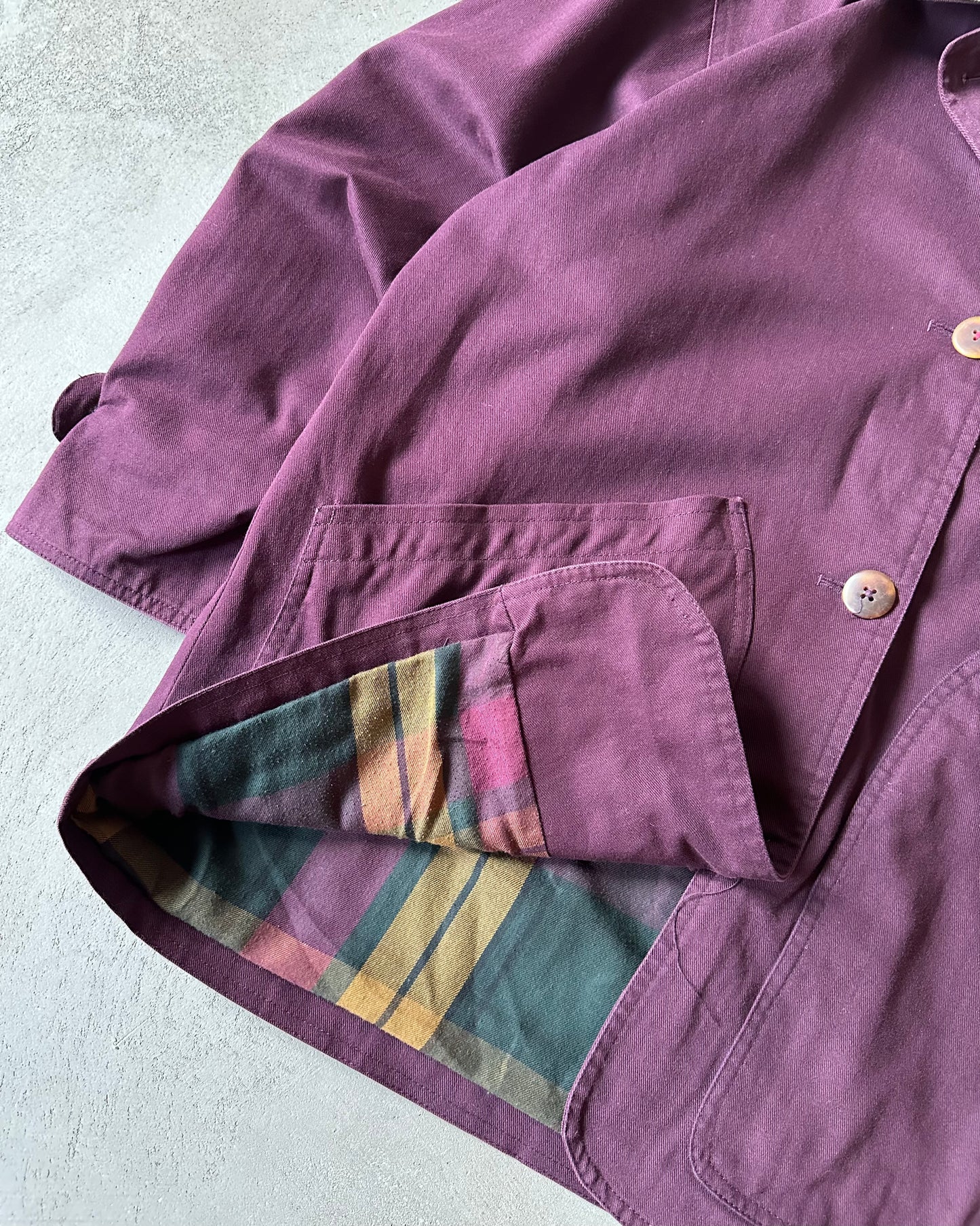 1990s - Plum Lands'End Women's Chore Coat - (W)M