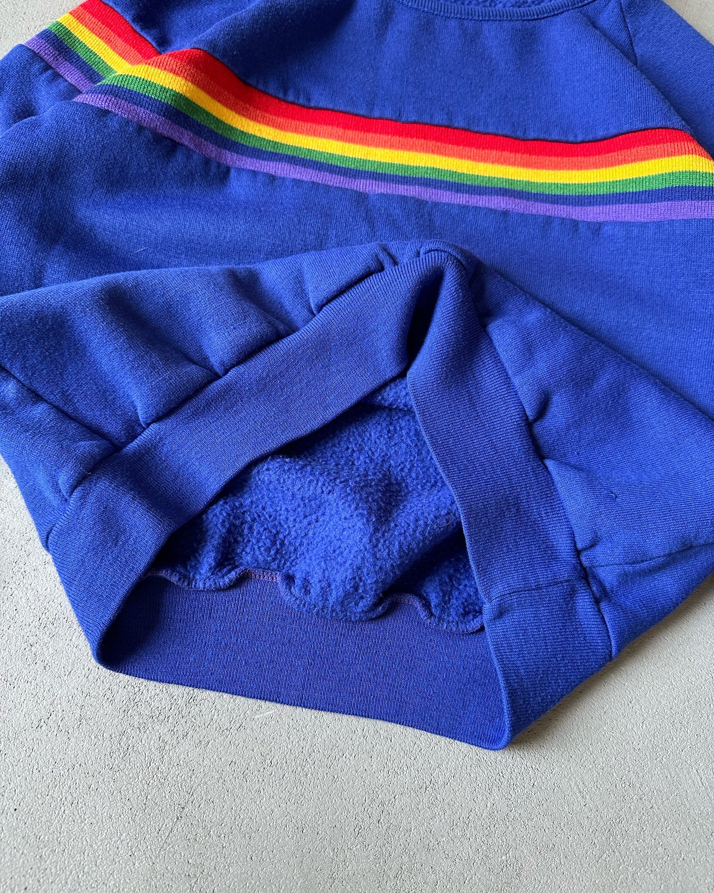 1970s - Blue "Rainbow" Crewneck - (W)XXS