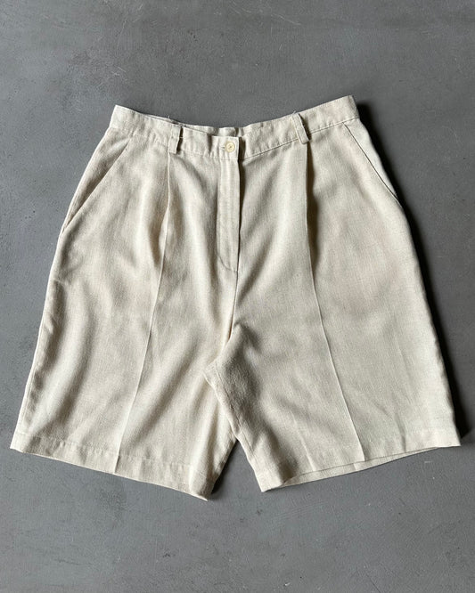 1990s - Beige Women's Pleated Shorts - 30