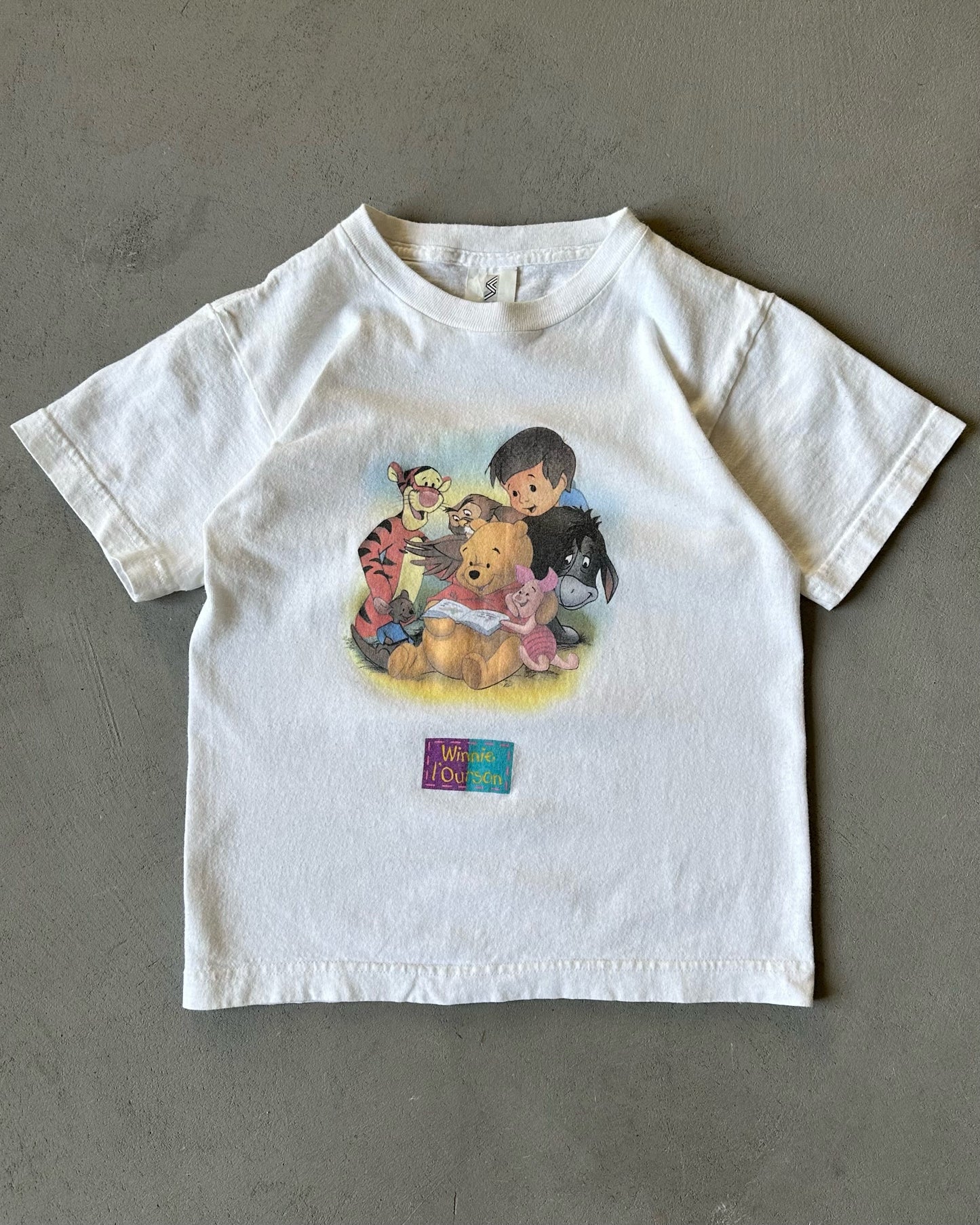 1990s - White Winnie The Pooh Baby T-Shirt - (W)XXS