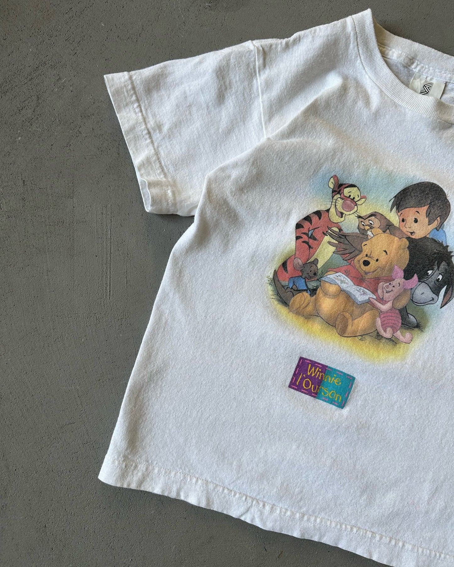 1990s - White Winnie The Pooh Baby T-Shirt - (W)XXS