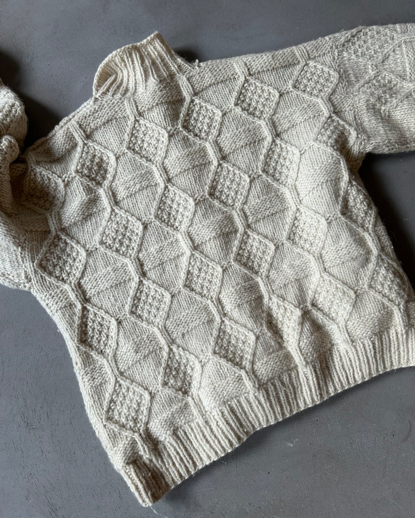 1990s - Cream Ecuadorian Wool Cardigan - XL/XXL