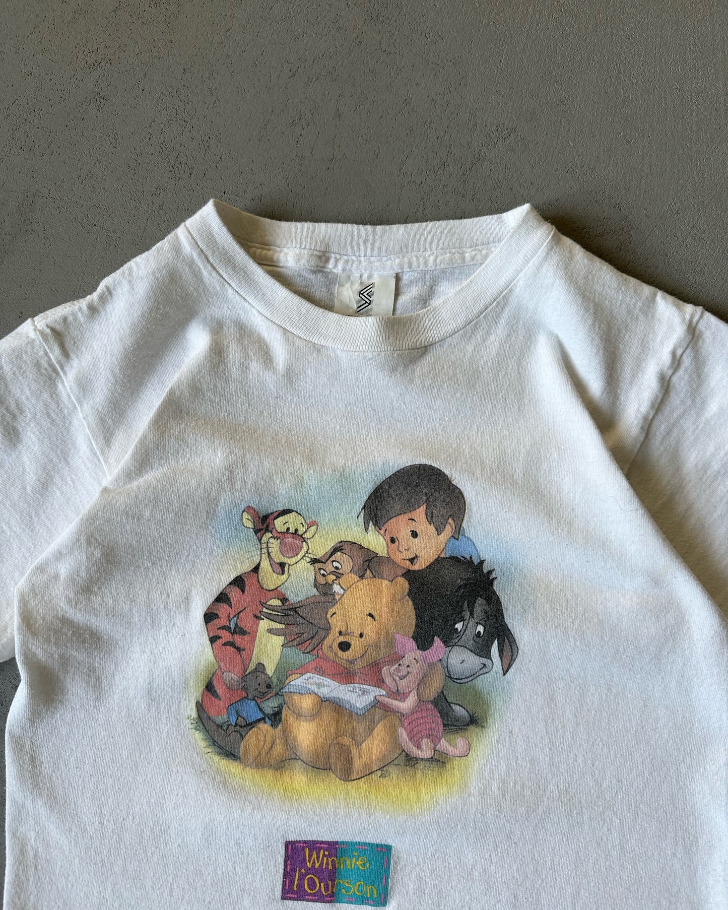 1990s - White Winnie The Pooh Baby T-Shirt - (W)XXS