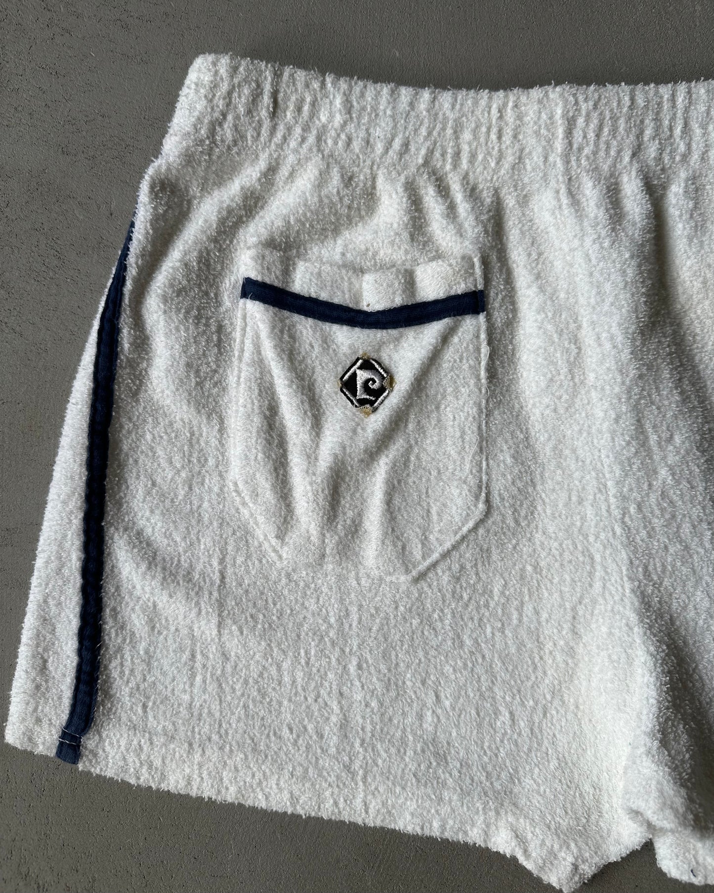 1970s - White/Navy Pierre Cardin Terry Short - S